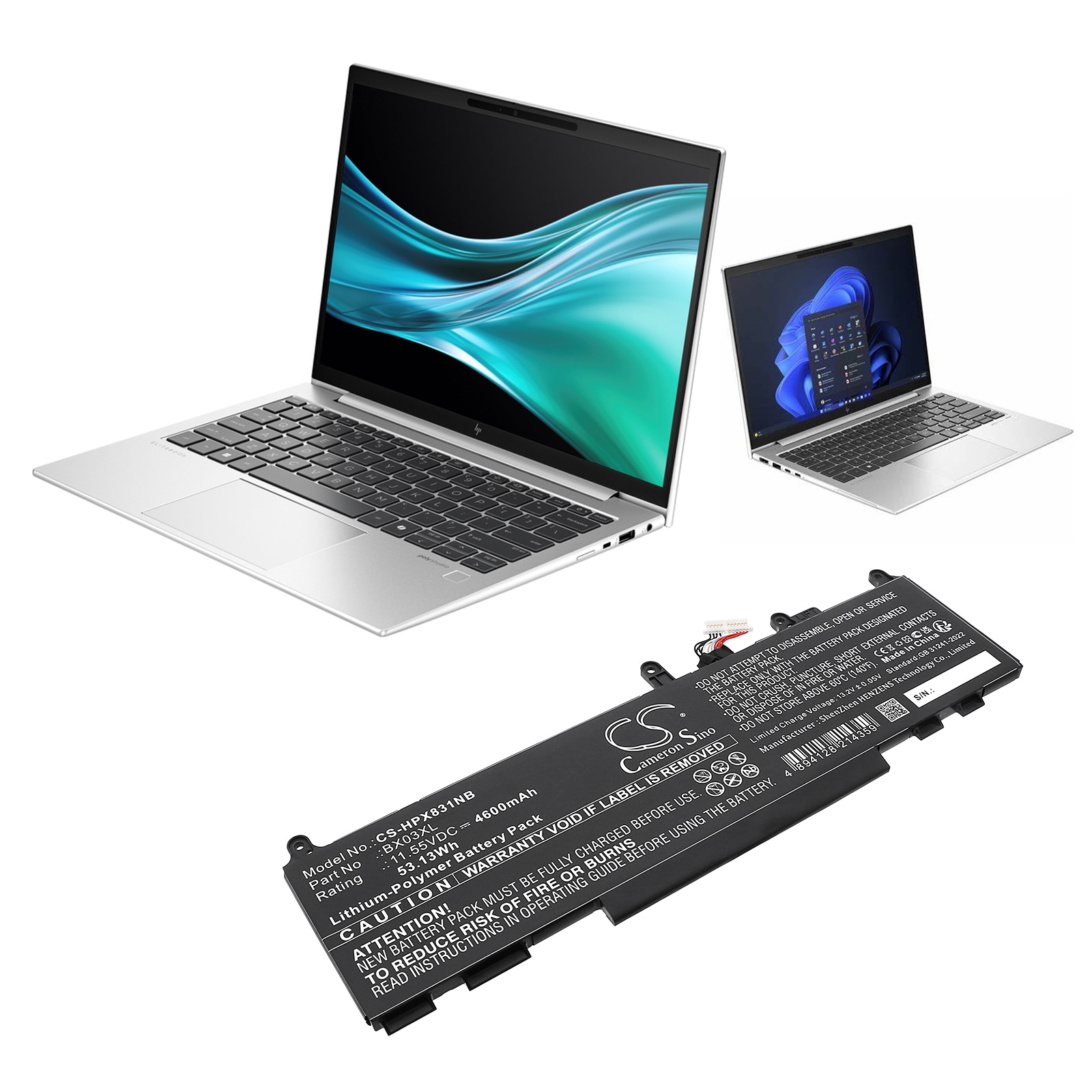 Batteri til bærbar PC for HP Elite X360 830 G11 2 In 1 og andre.