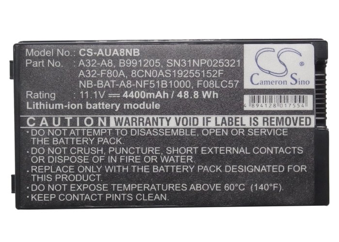 Batteri til bærbar PC for Asus F8Sn, F8, A8000Ja og andre.