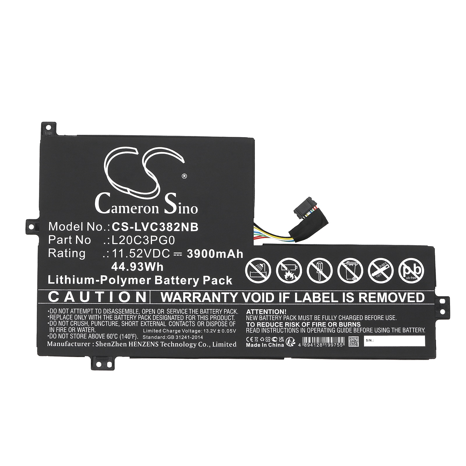 Batteri til bærbar PC for Lenovo 300w Gen 3 82J1001HSP og andre.