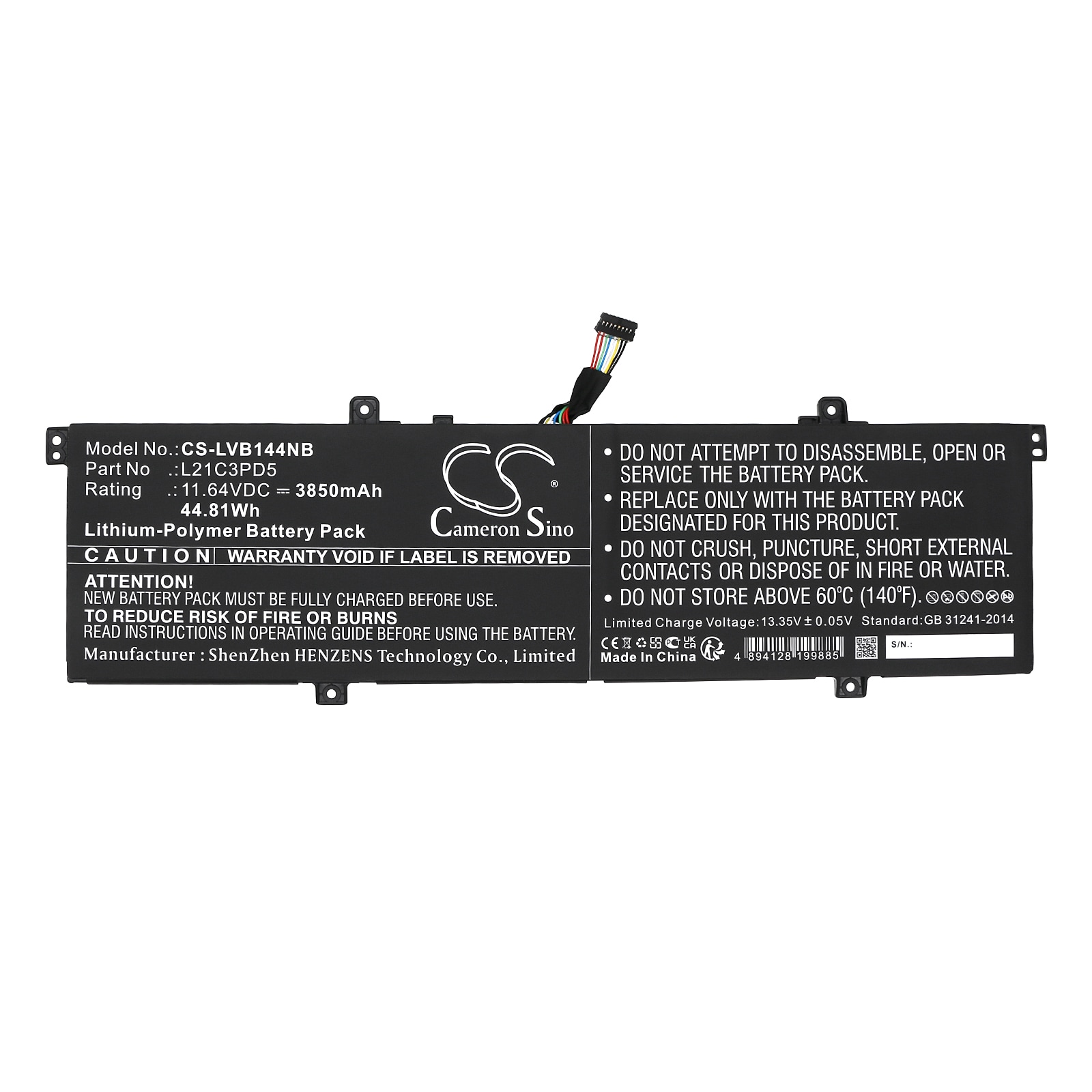 Batteri til bærbar PC for Lenovo ThinkBook 14 G4 IAP 21CX0036MJ og andre.