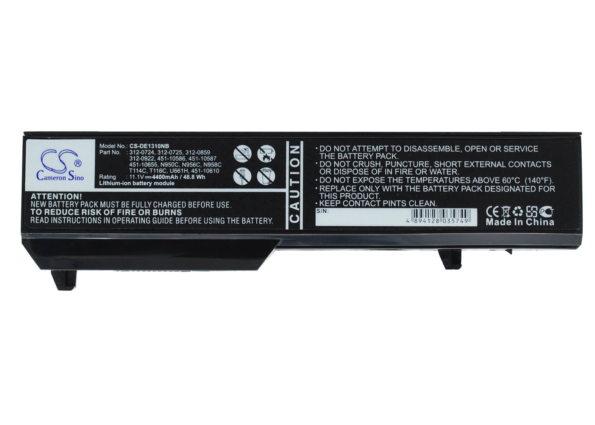 Batteri til bærbar PC for DELL Vostro 1310, Vostro 1510, Vostro 2510 og andre.