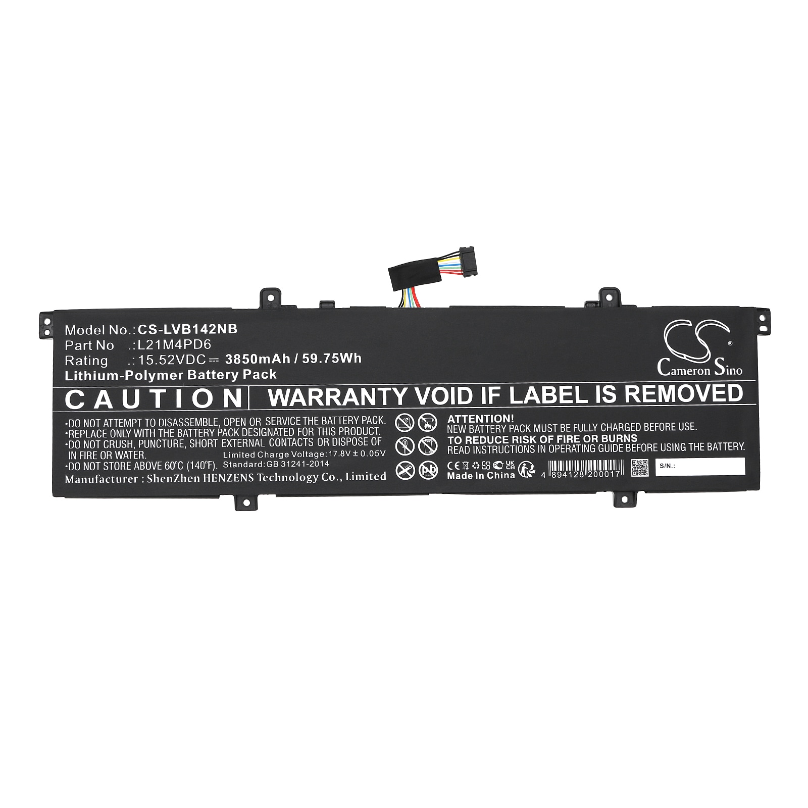 Batteri til bærbar PC for Lenovo ThinkBook 14 G4 IAP 21CX000HRE og andre.
