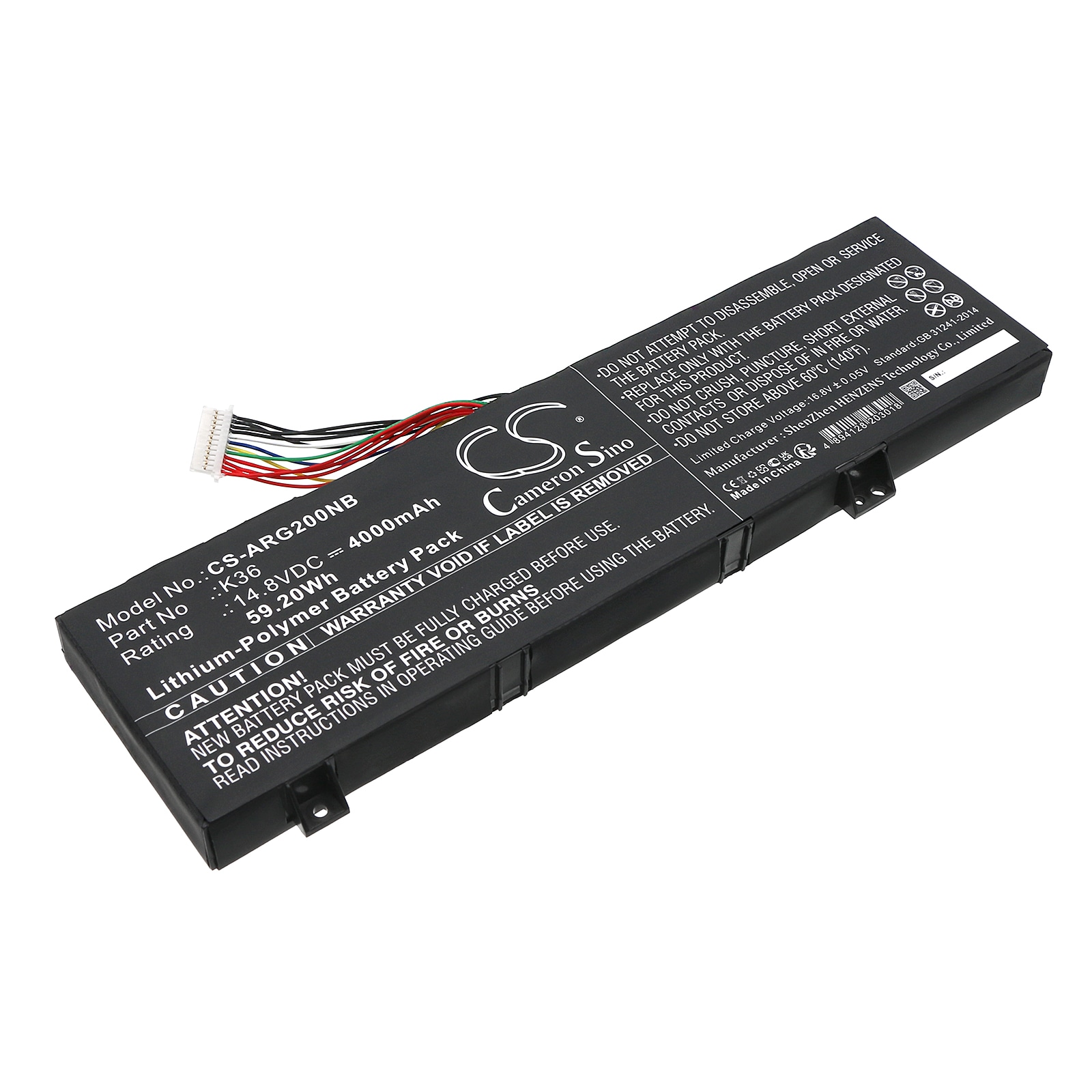 Batteri til bærbar PC for Enz K36N, R34, M15RX og andre.