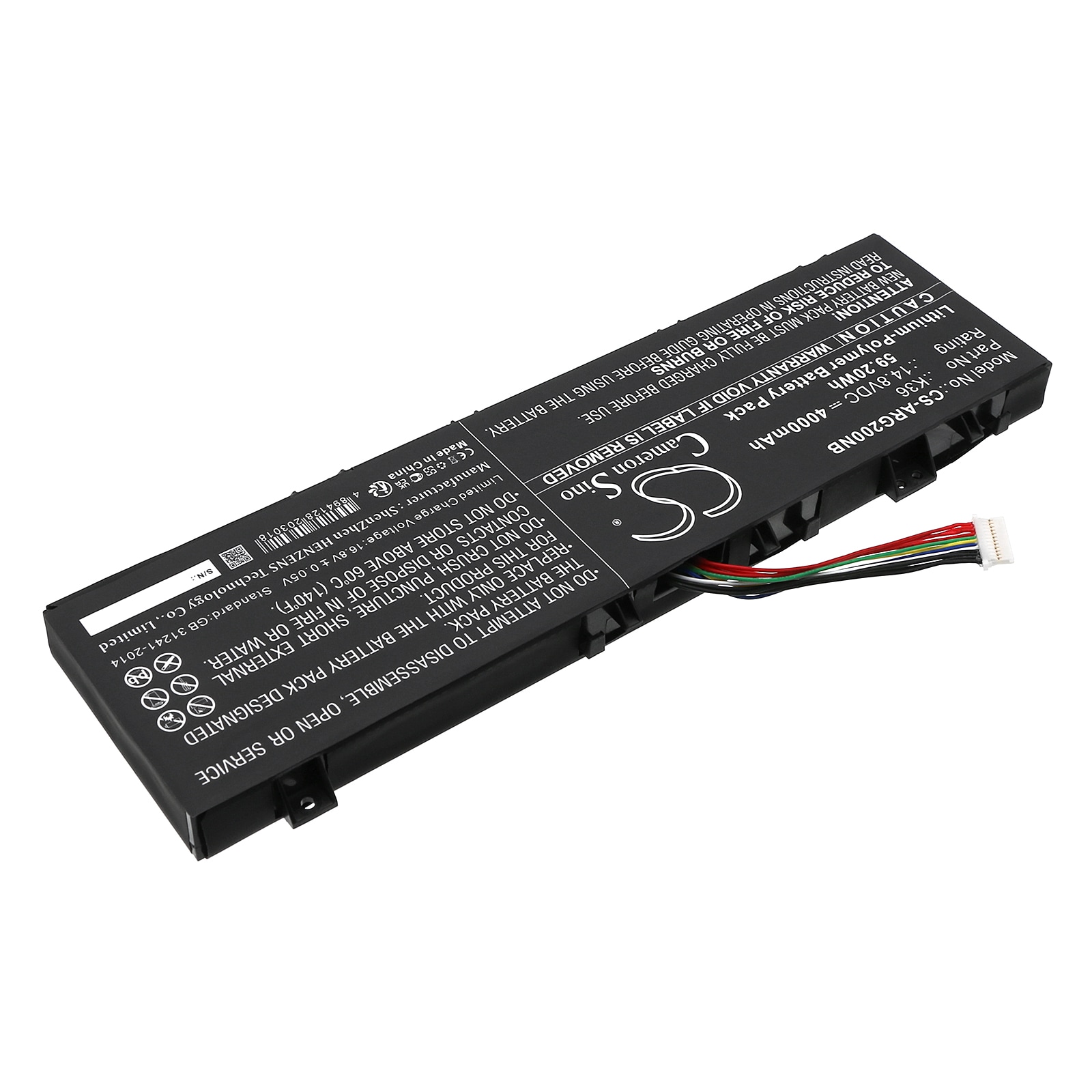Batteri til bærbar PC for Enz K36N, R34, M15RX og andre.