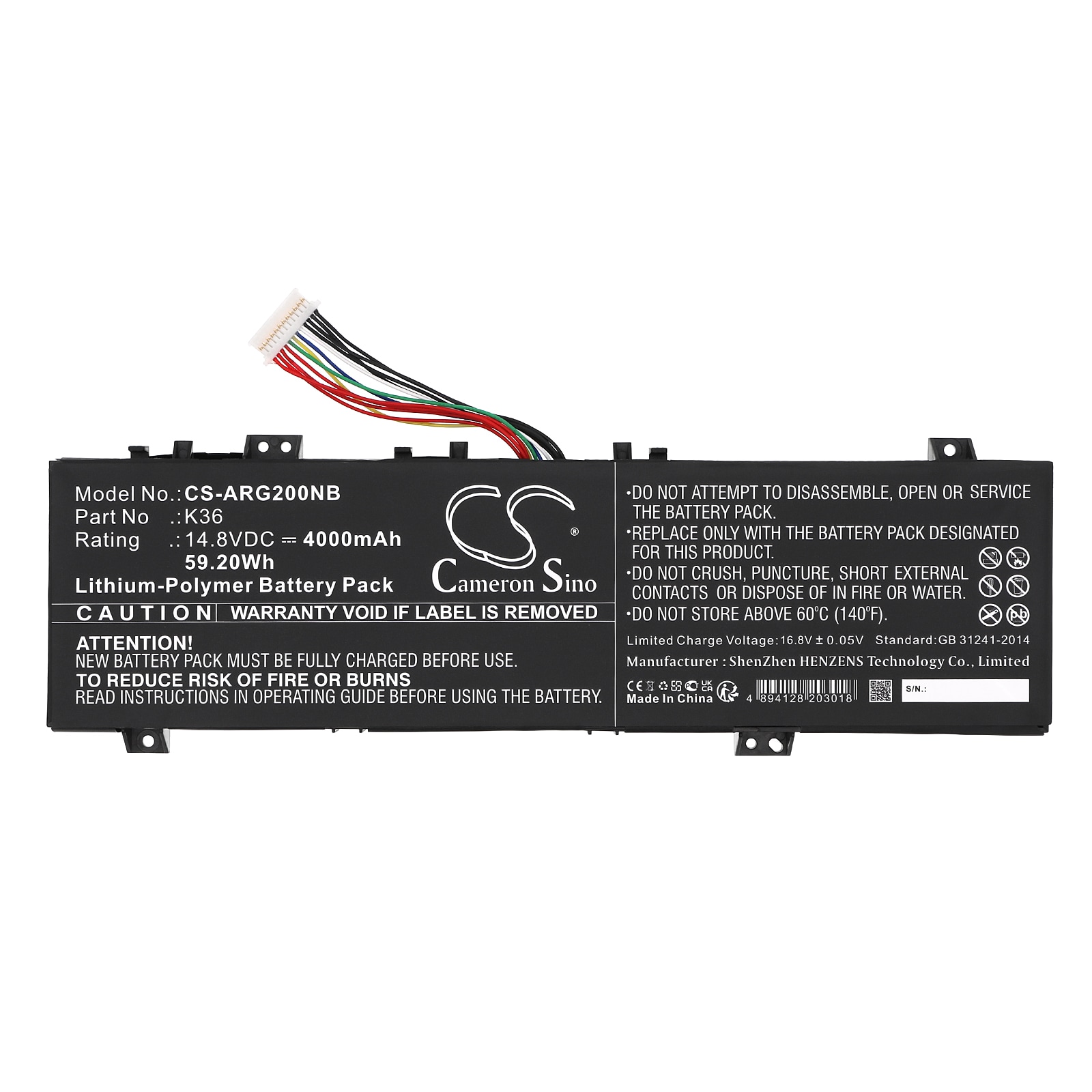 Batteri til bærbar PC for Enz K36N, R34, M15RX og andre.