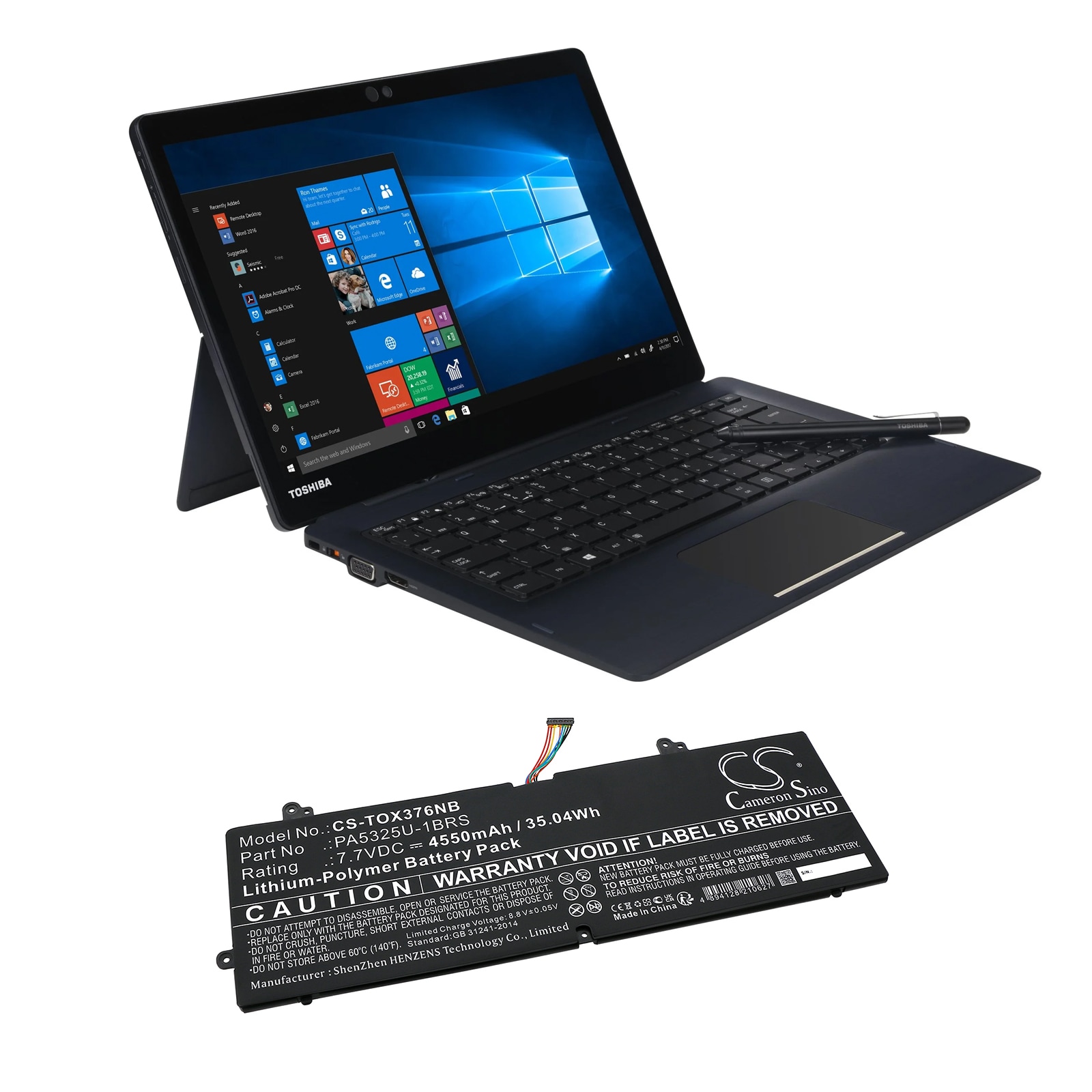 Batteri til bærbar PC for Toshiba Port g X30T-E-113, Portege X30 og andre.