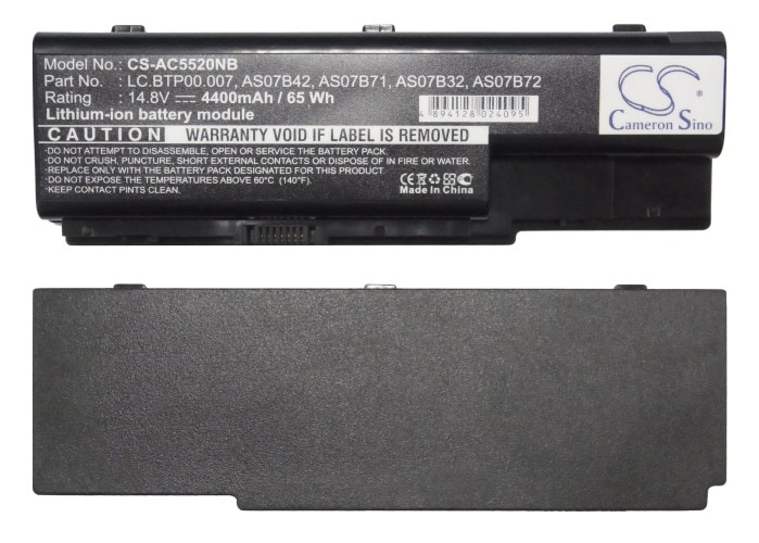 Batteri til bærbar PC for Acer Aspire 7520, Aspire 6920-6621 og andre.