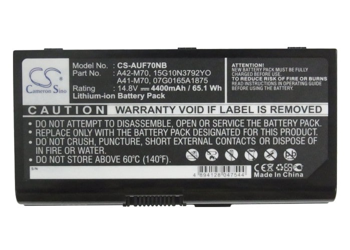 Batteri til bærbar PC for Asus F70, F70s, F70sl etc.