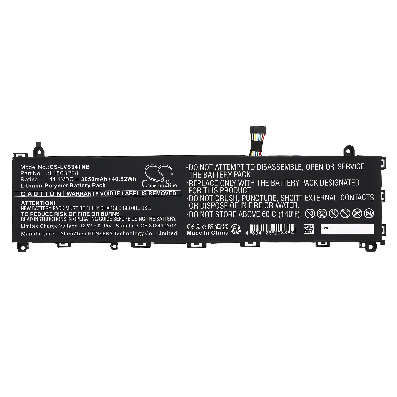 Batteri til bærbar PC for Lenovo IdeaPad S340-13IML og andre.