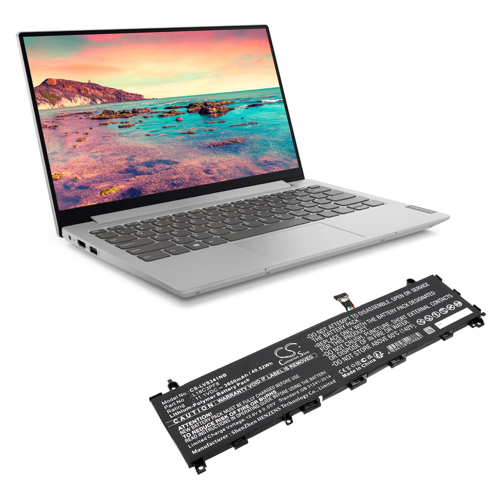 Batteri til bærbar PC for Lenovo IdeaPad S340-13IML og andre.
