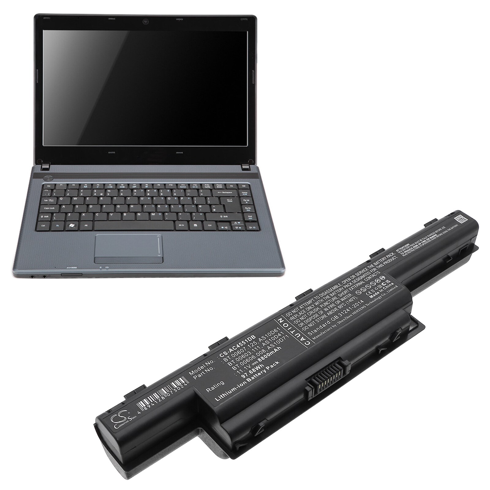 Batteri til bærbar PC for Acer Aspire 4250, Aspire 4250-E352G50MI og andre.
