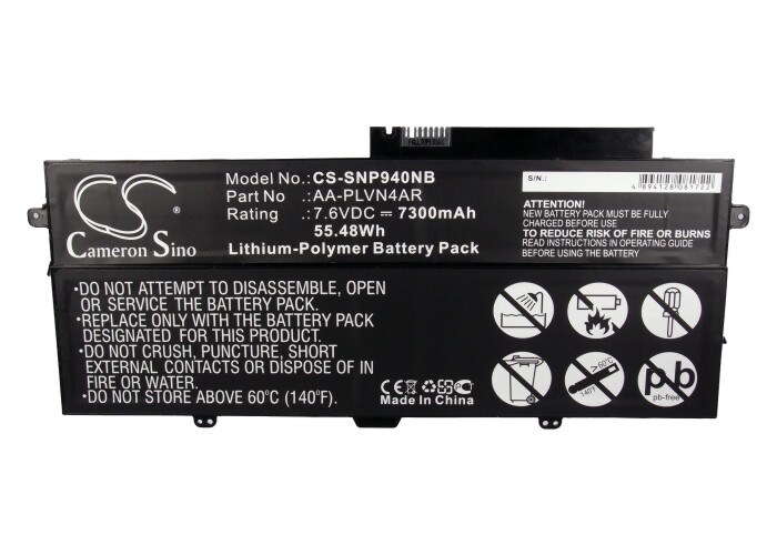 Batteri til bærbar PC for Samsung Ativ Book 9 Plus, NP940X3G, NP940X3G-K01NL og andre.