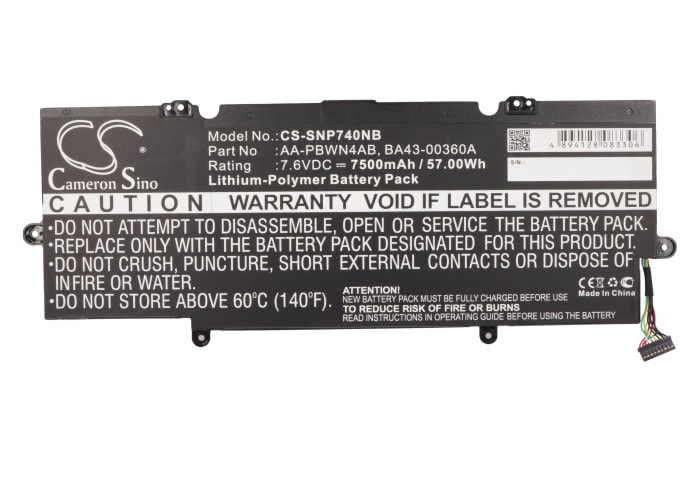 Batteri til bærbar PC for Samsung ATIV Book 7, NP740U3E, NP740 og andre.