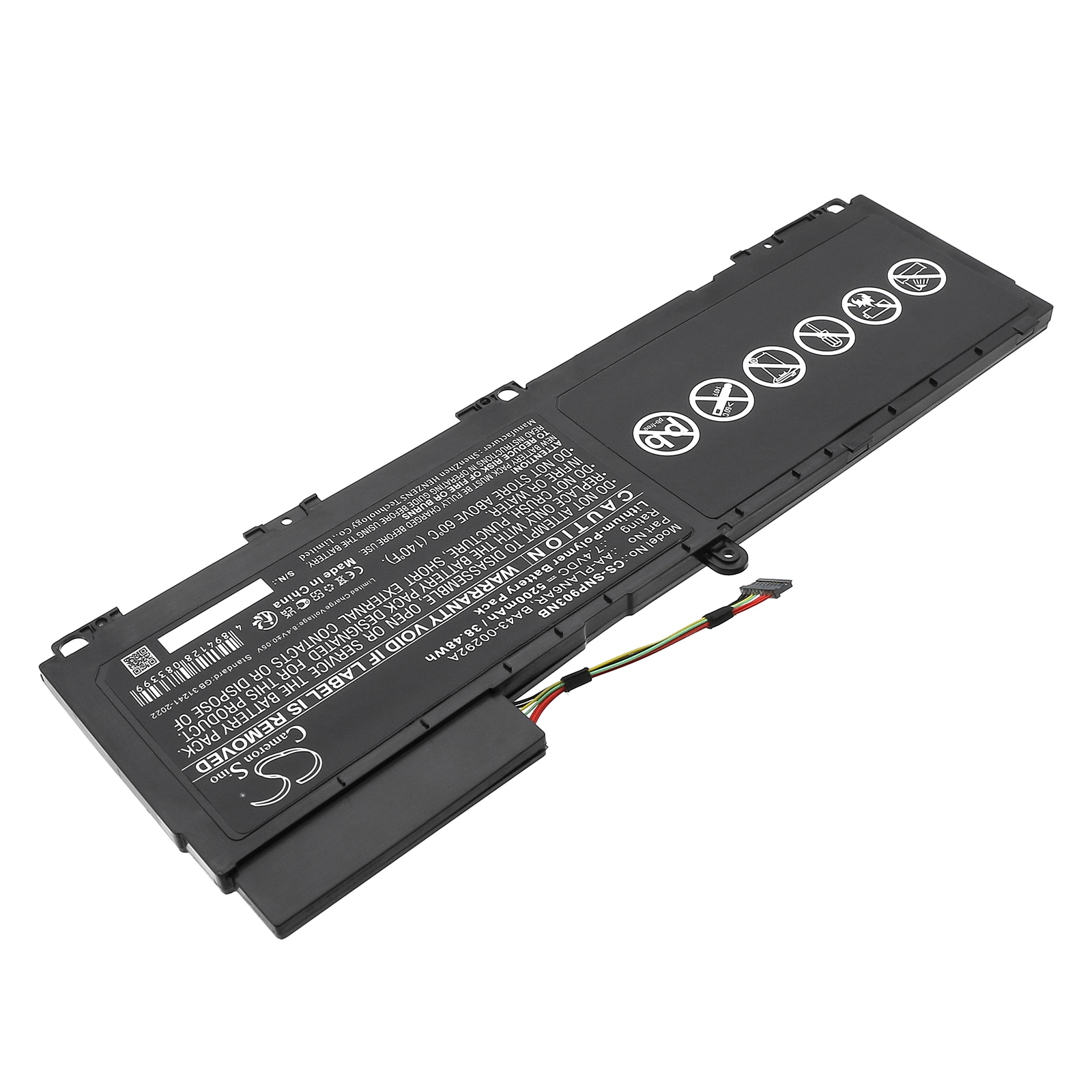 Batteri til bærbar PC for Samsung NP900X3A, 900X3A-A01, 900X3A-01IT og andre.