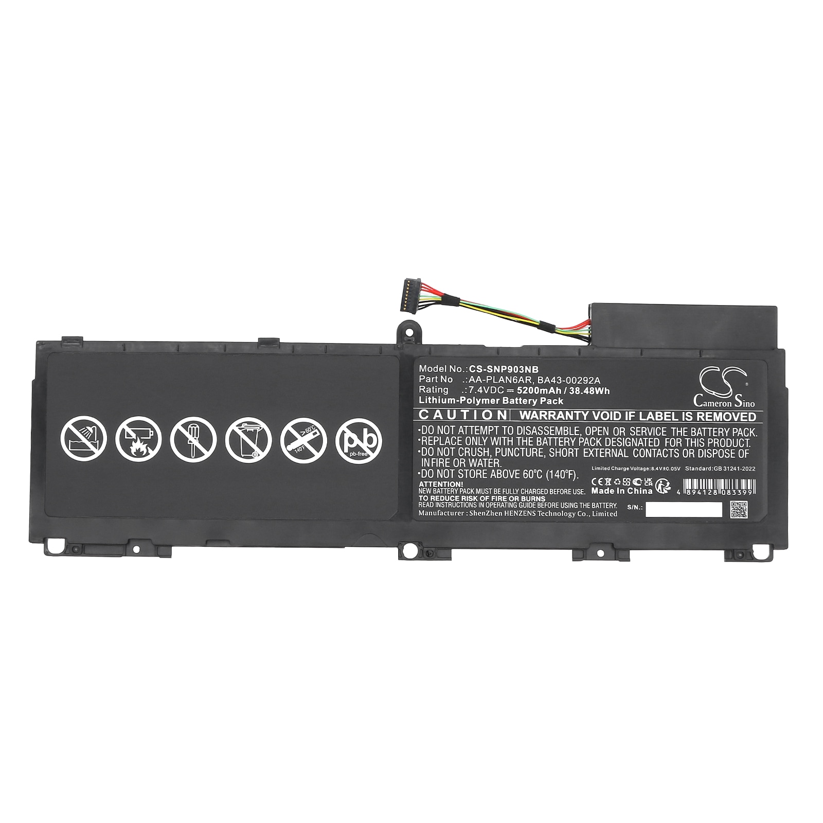 Batteri til bærbar PC for Samsung NP900X3A, 900X3A-A01, 900X3A-01IT og andre.