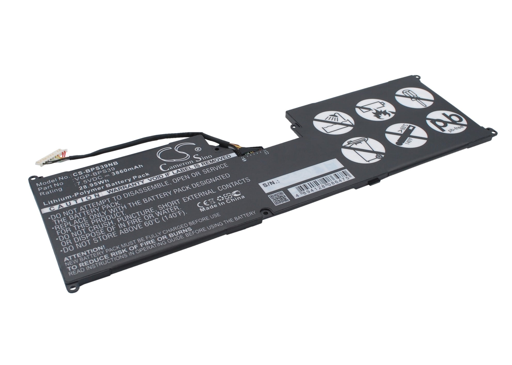 Batteri til bærbar PC for Sony VAIO Tap 11, SVT11215CW, SVT11215CGB/W og andre.