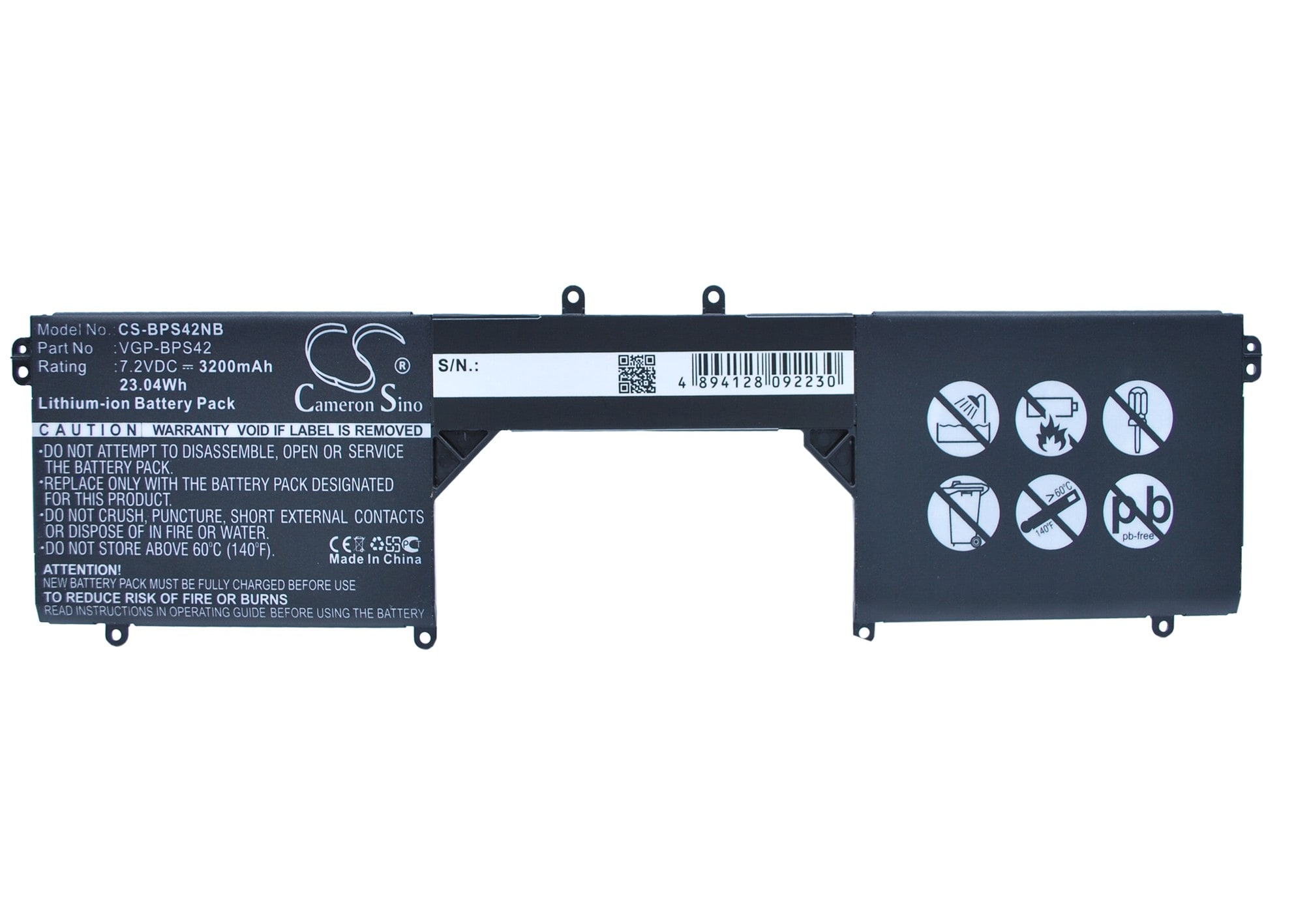 Batteri til bærbar PC for Sony VAIO Fit 11A, SVF11N18CW, SVF11N14SCP og andre.