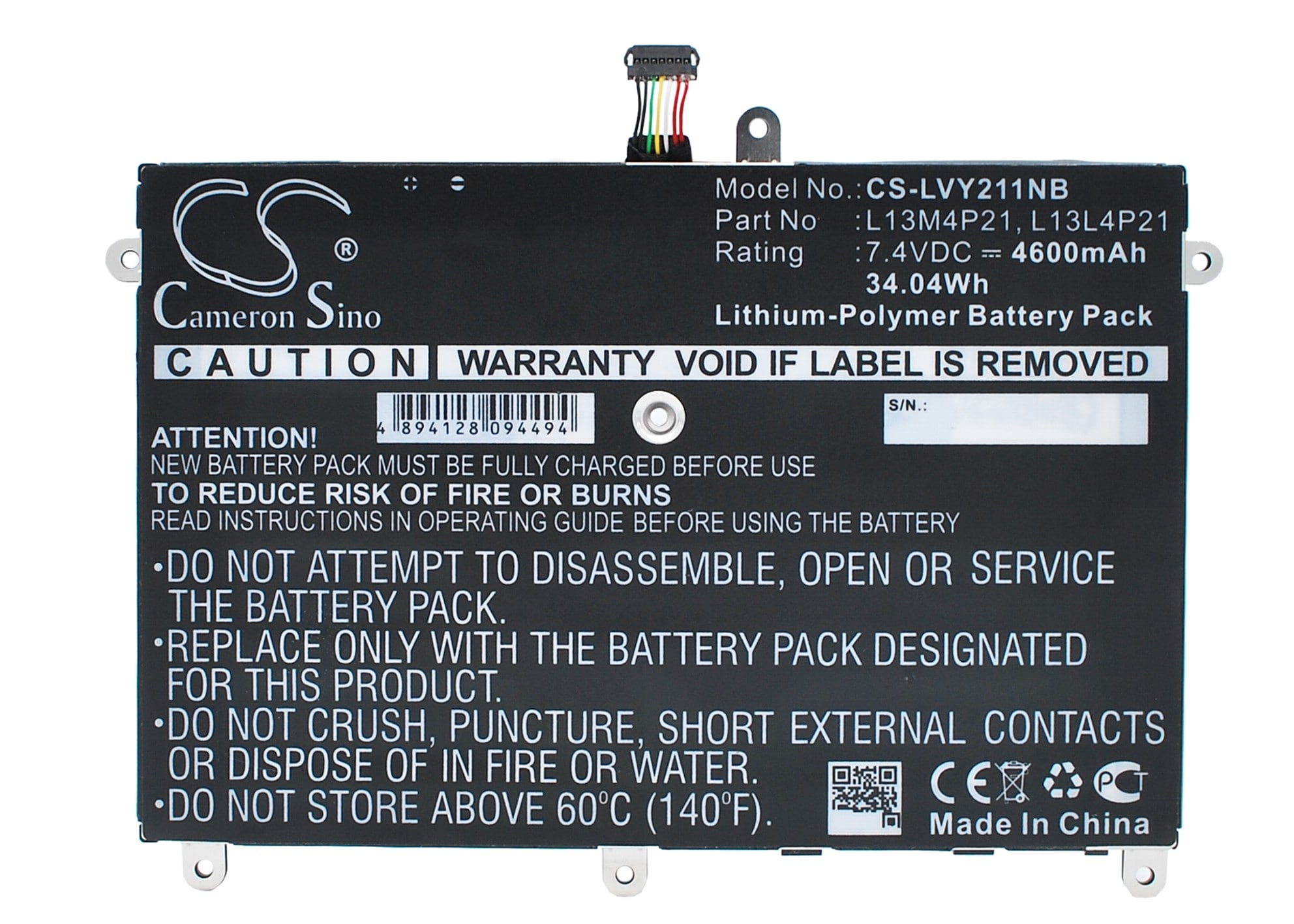 Batteri til bærbar PC for Lenovo Yoga 2 11, Yoga 2 11 11.6" og andre.