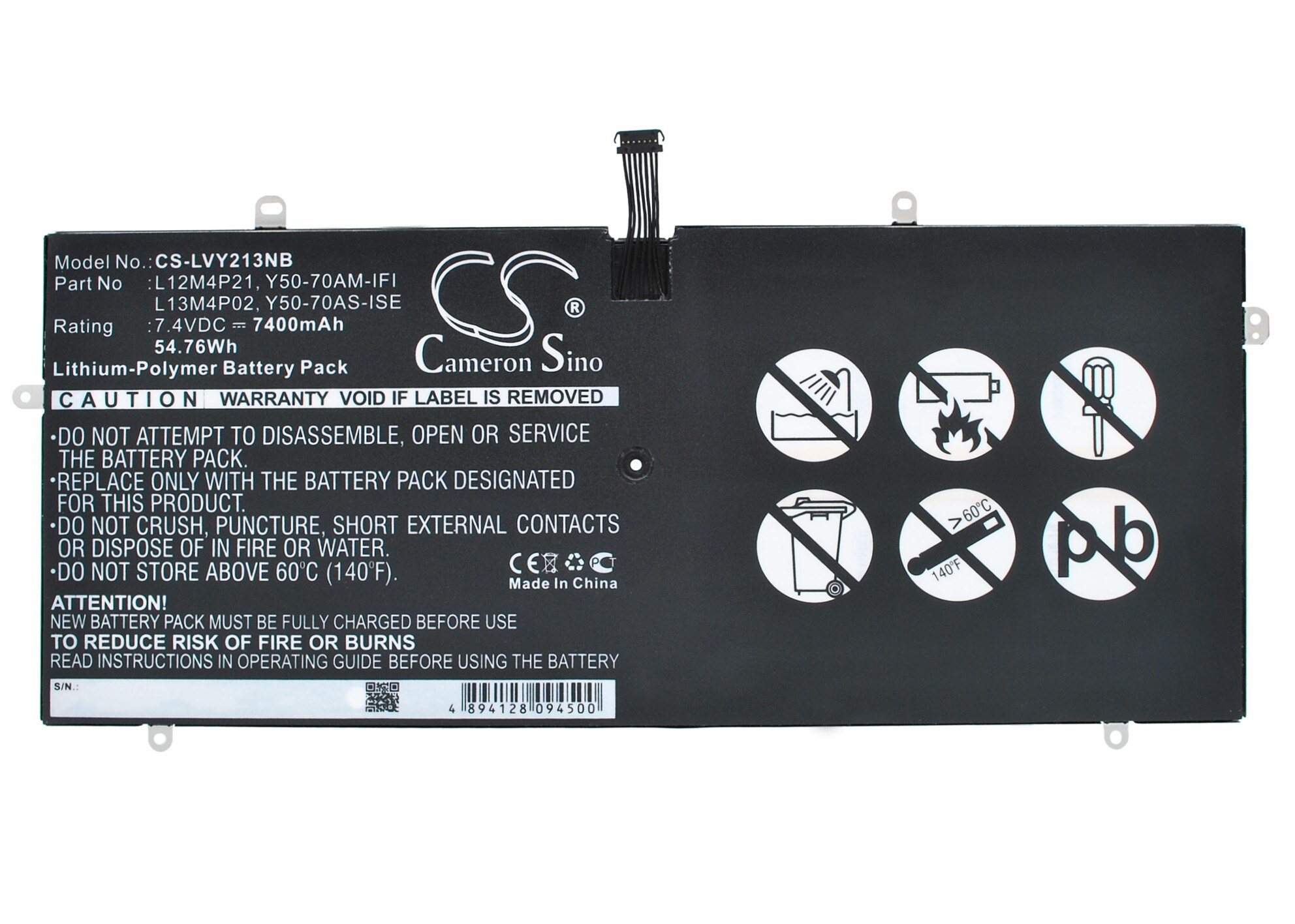Batteri til bærbar PC for Lenovo Yoga 2 Pro Ultrabook, Yoga 2 Ultrabook og andre.