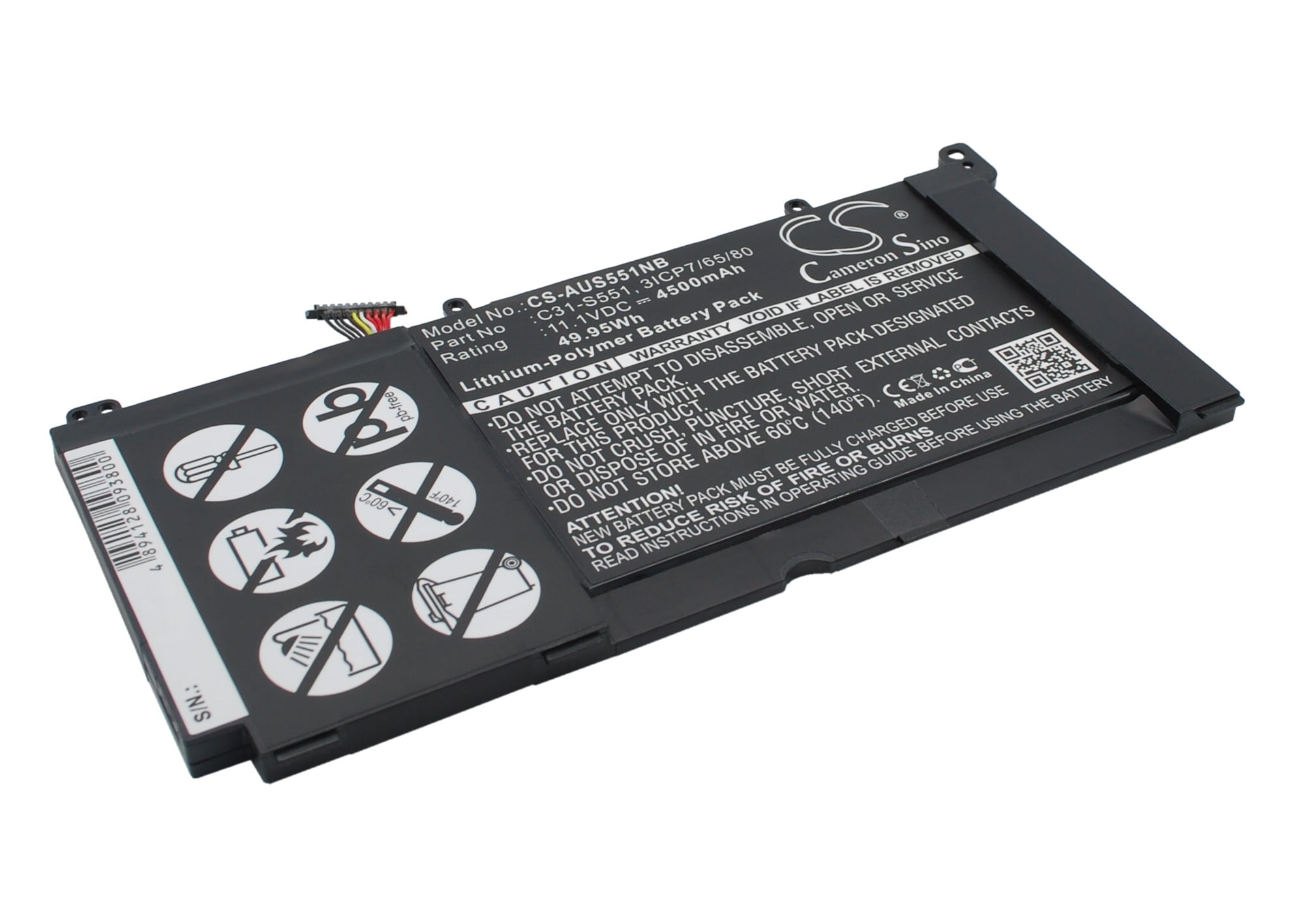 Batteri til bærbar PC for Asus VivoBook S551L, VivoBook S551LA og andre.