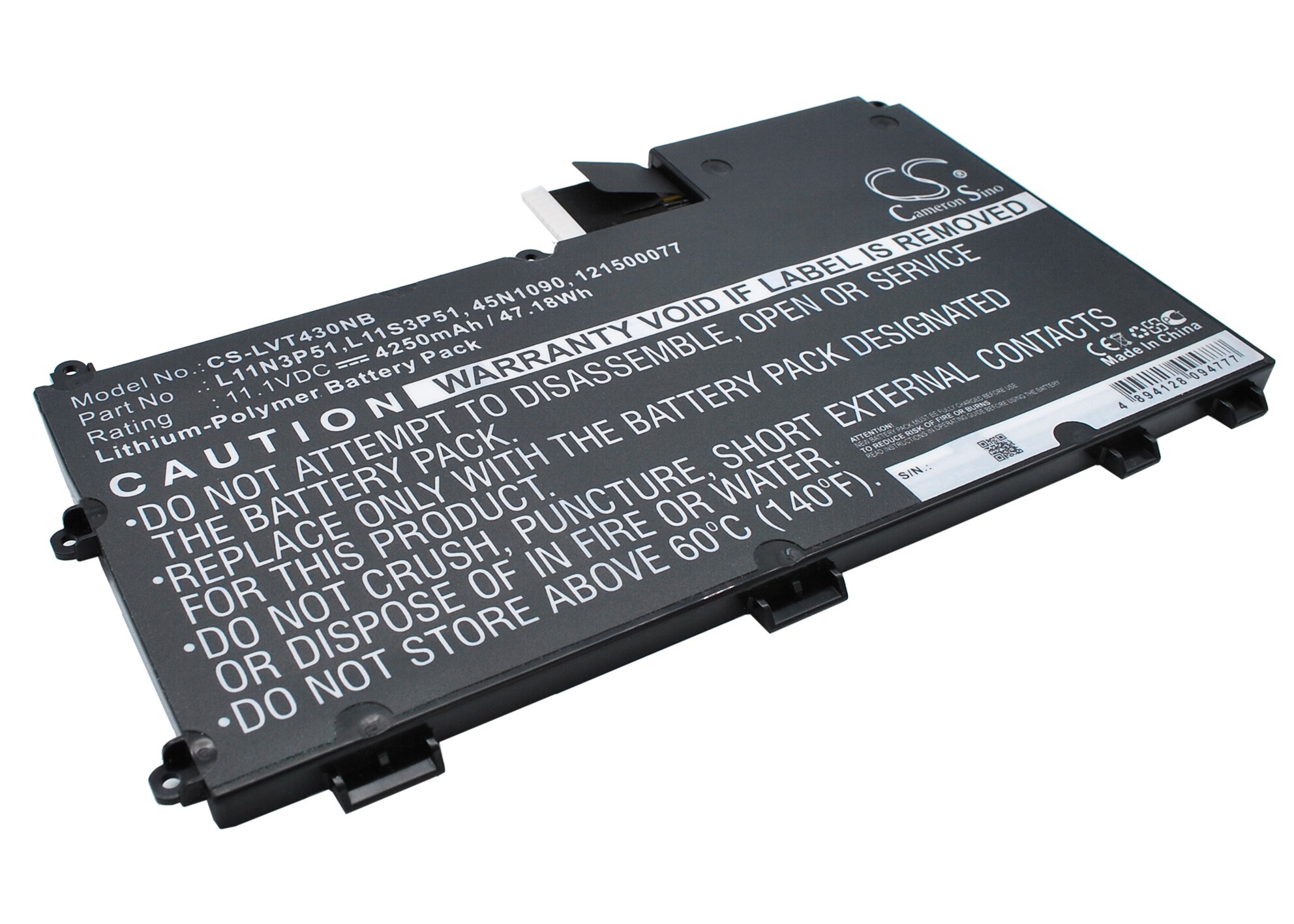 Batteri til bærbar PC for Lenovo Thinkpad T430u, 3351A64, 33512AC og andre.
