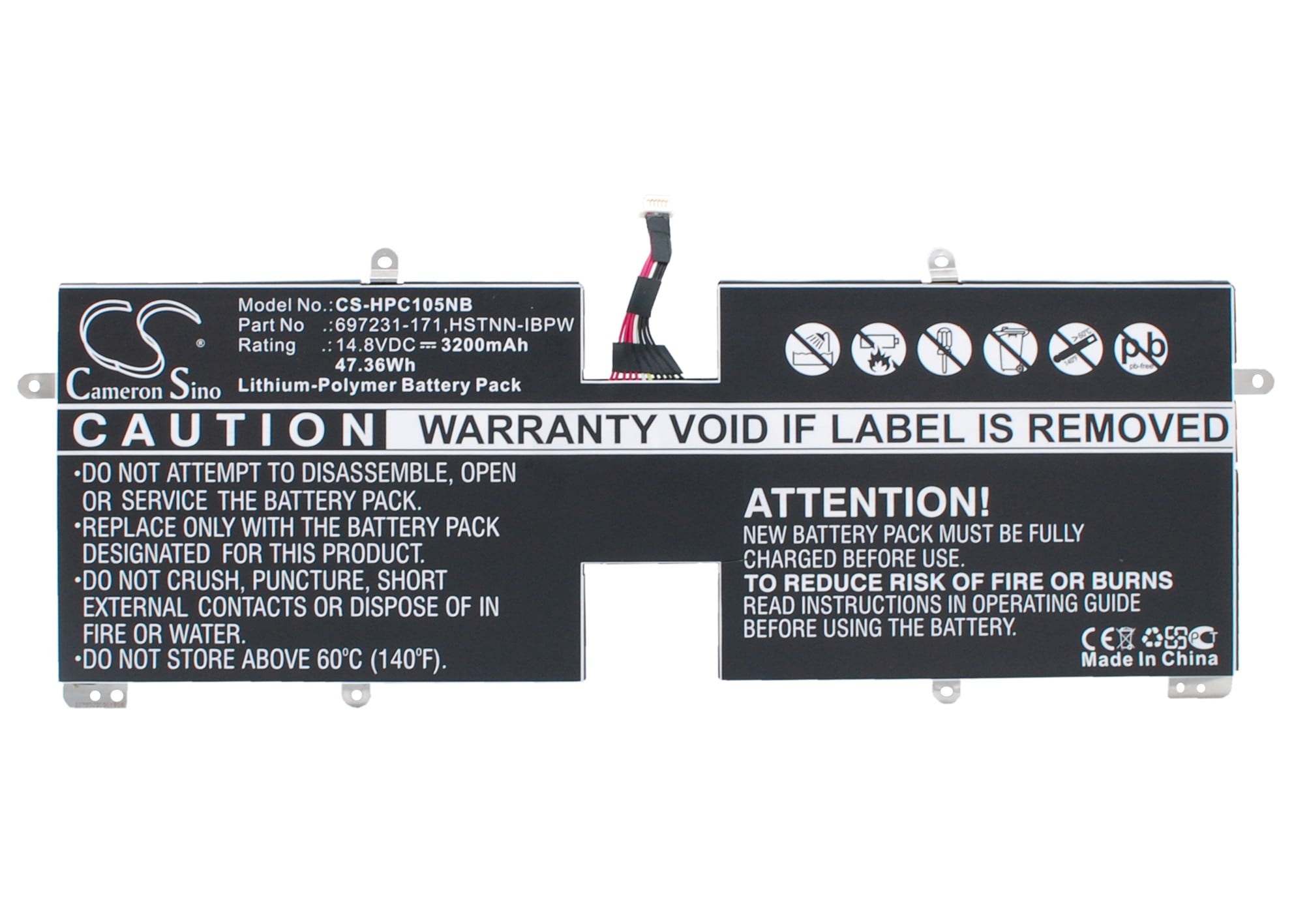 Batteri til bærbar PC for HP Spectre XT TouchSmart 15-4000eg, TPN-C105 og andre
