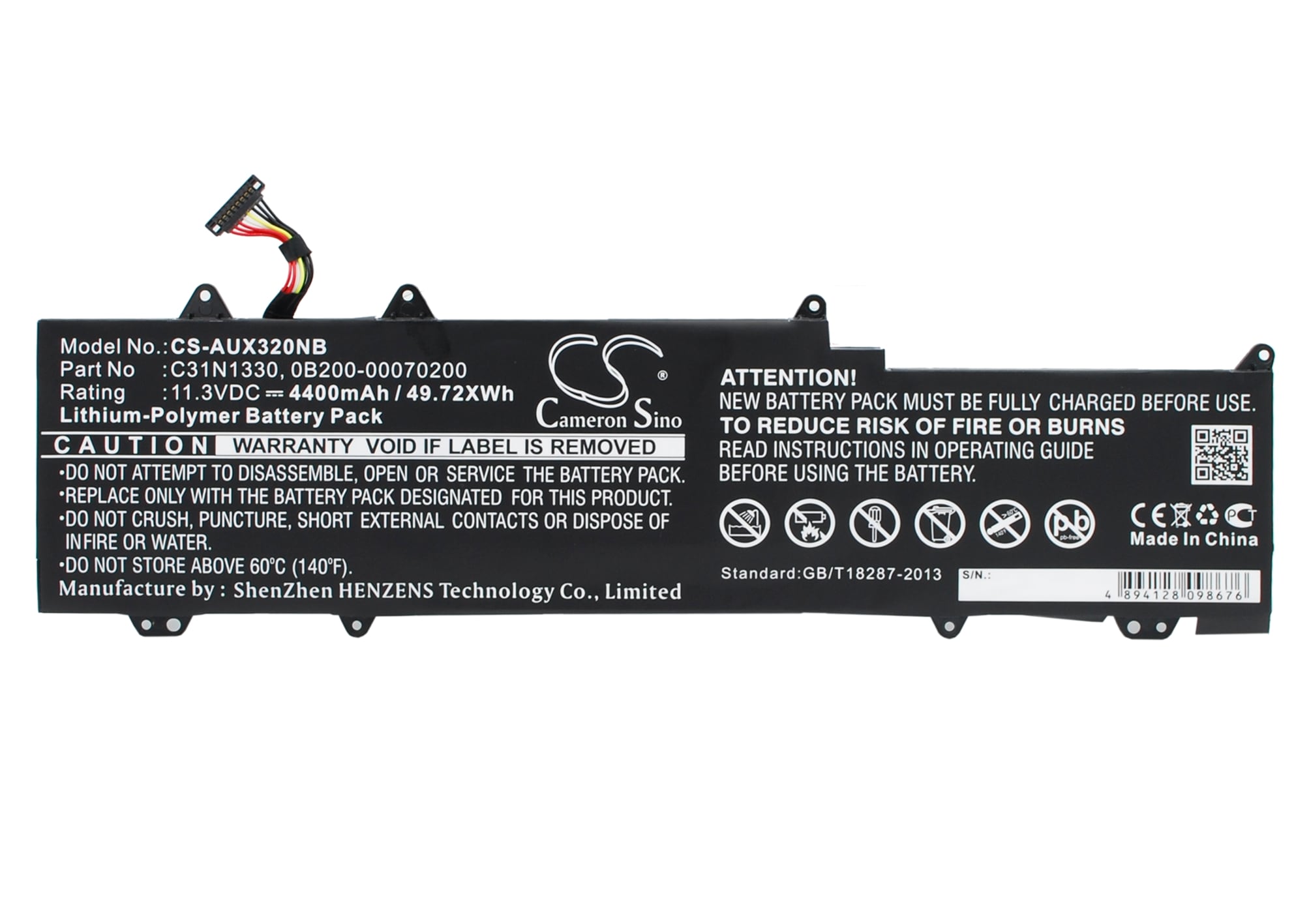 Batteri til bærbar PC for Asus Zenbook UX32LN, Zenbook UX32LA og andre.