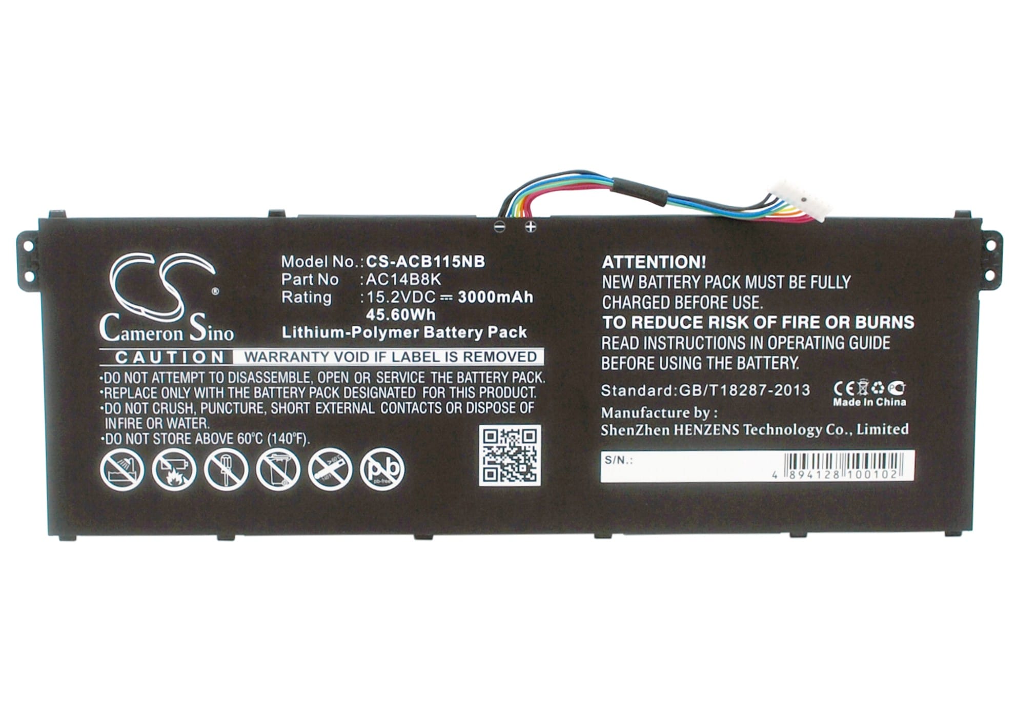 Batteri til bærbar PC for Acer Chromebook CB5-311, CB5-311-T1UU og andre
