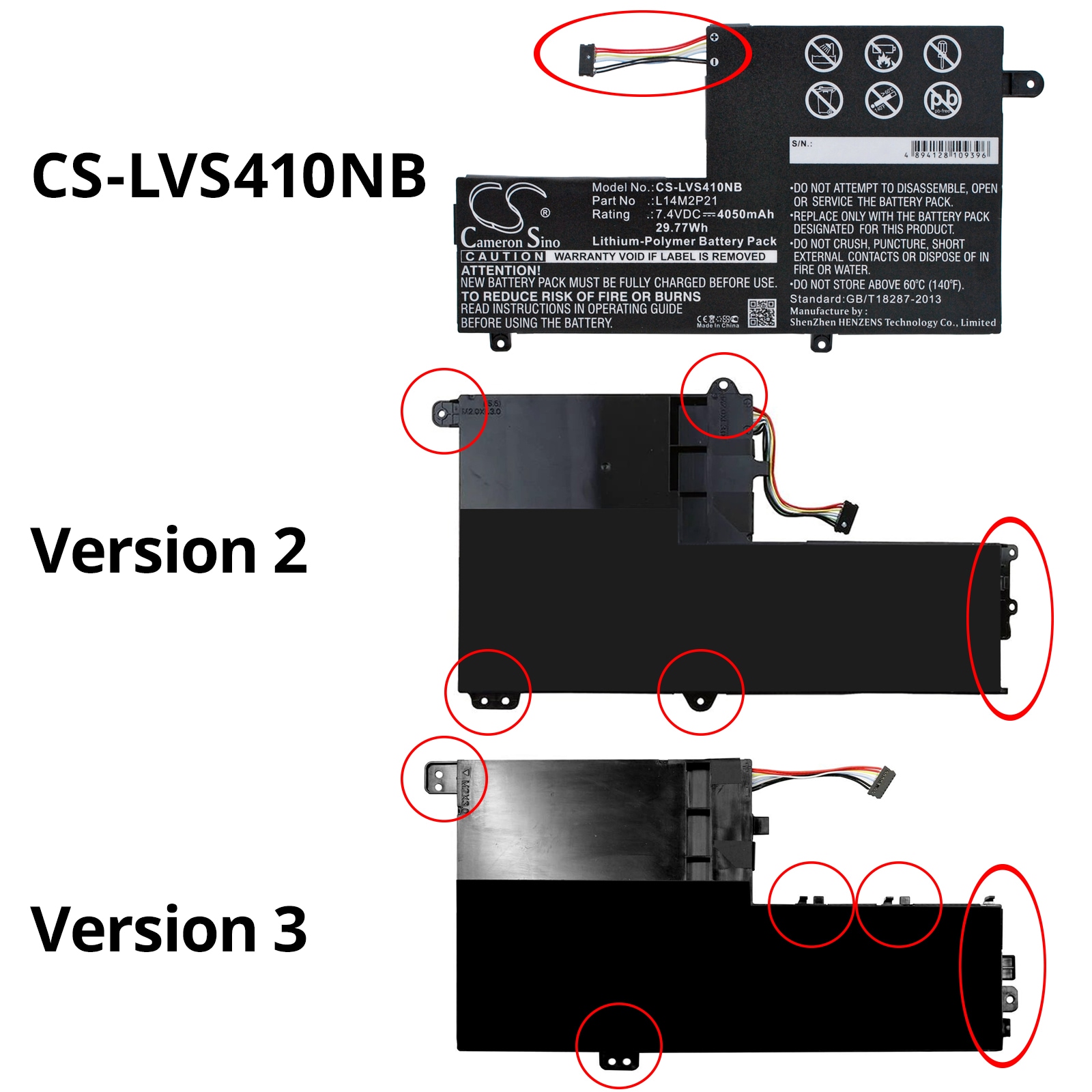 Batteri til bærbar PC for Lenovo S41, S41-70, S41-70AM og andre.