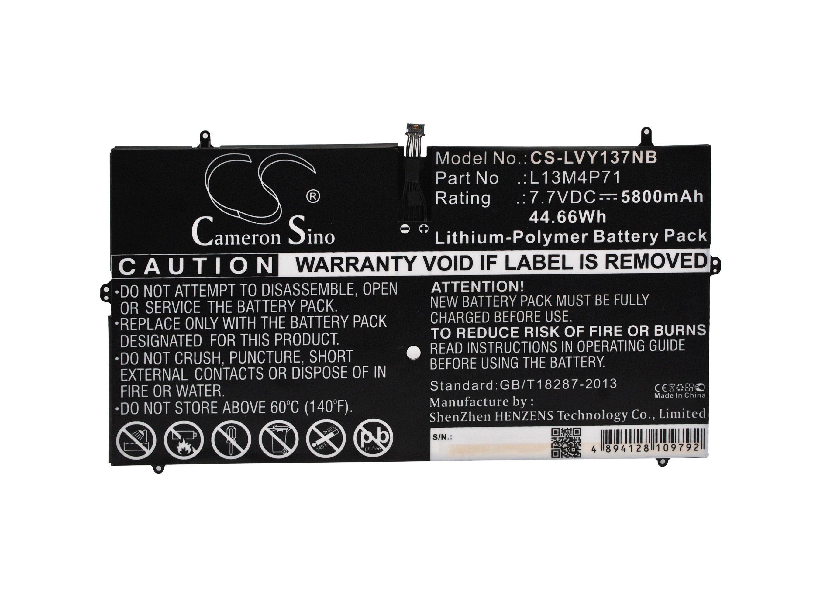 Batteri til bærbar PC for Lenovo Yoga 3 Pro, Yoga 3 Pro 1370 og andre.