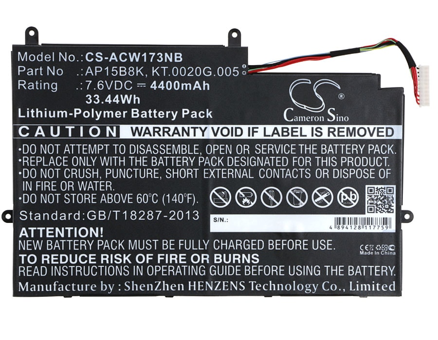 Batteri til bærbar PC for Acer Aspire Switch 11 SW5-173, Switch 11 og andre.