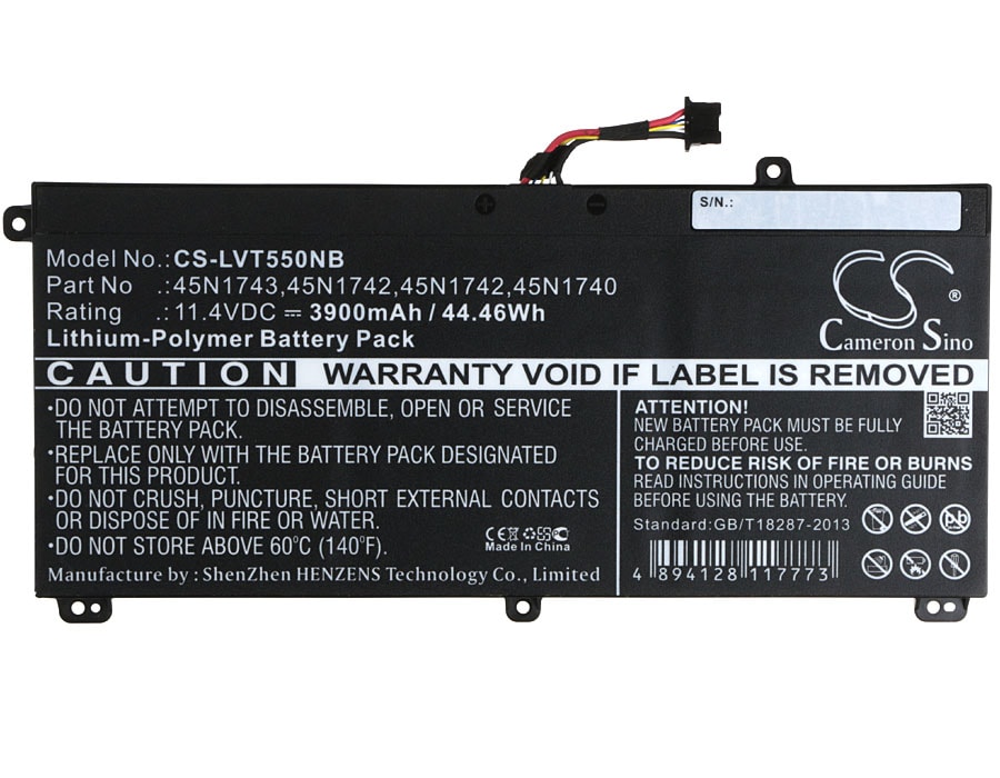 Batteri til bærbar PC for Lenovo ThinkPad T550, ThinkPad T550s og andre.