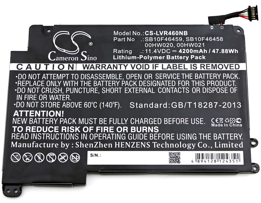 Batteri til bærbar PC for Lenovo ThinkPad Yoga 460 og andre.