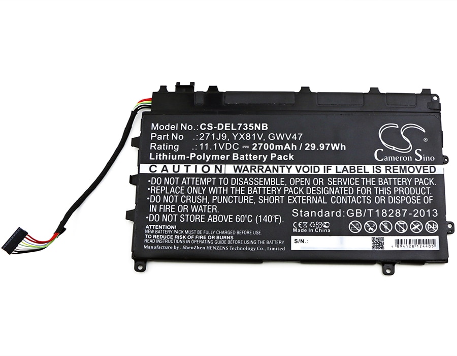 Batteri til bærbar PC for DELL Latitude 7350, Latitude 13 7000 og andre.