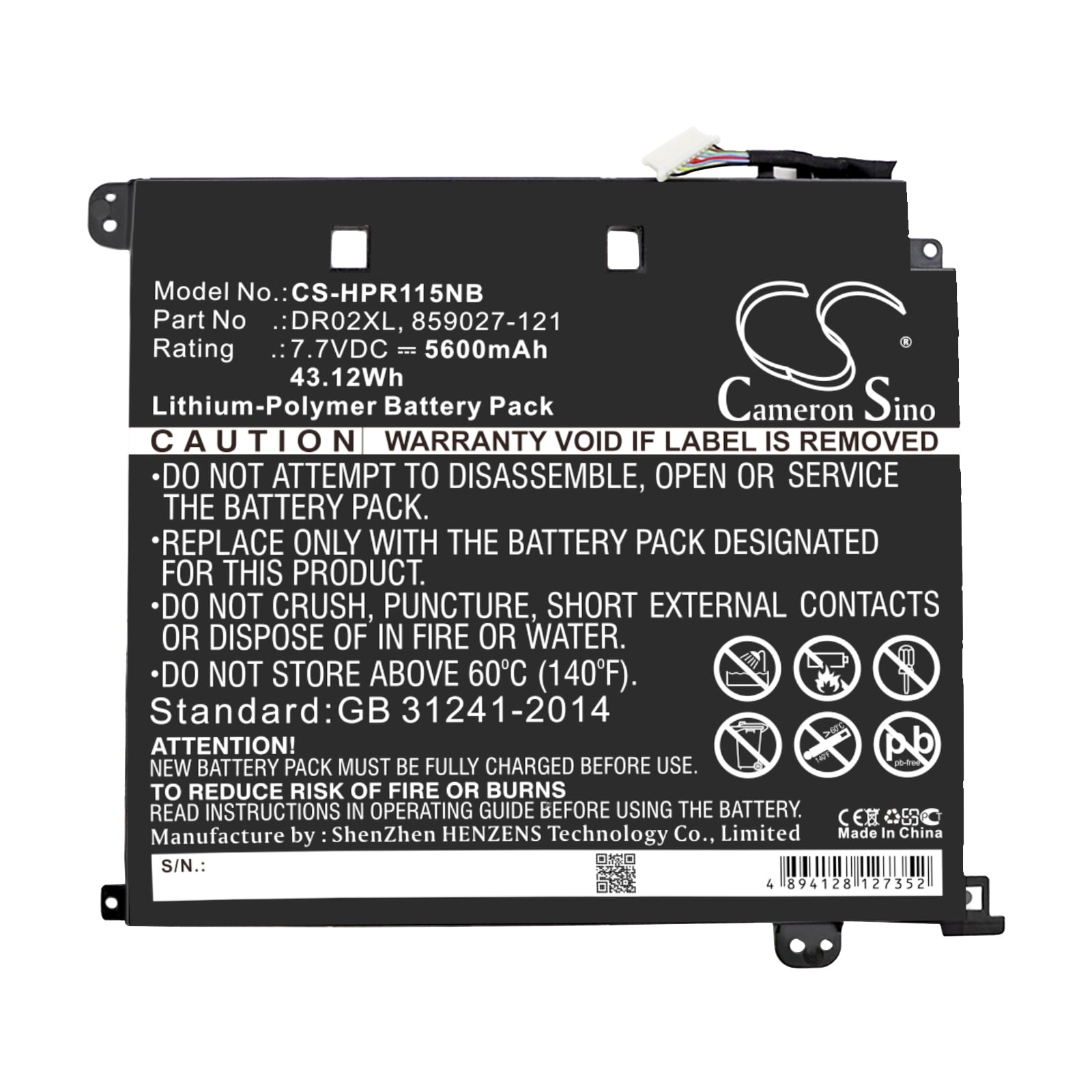 Batteri til bærbar PC for HP Chromebook 11 G5, Chromebook 11-V og andre