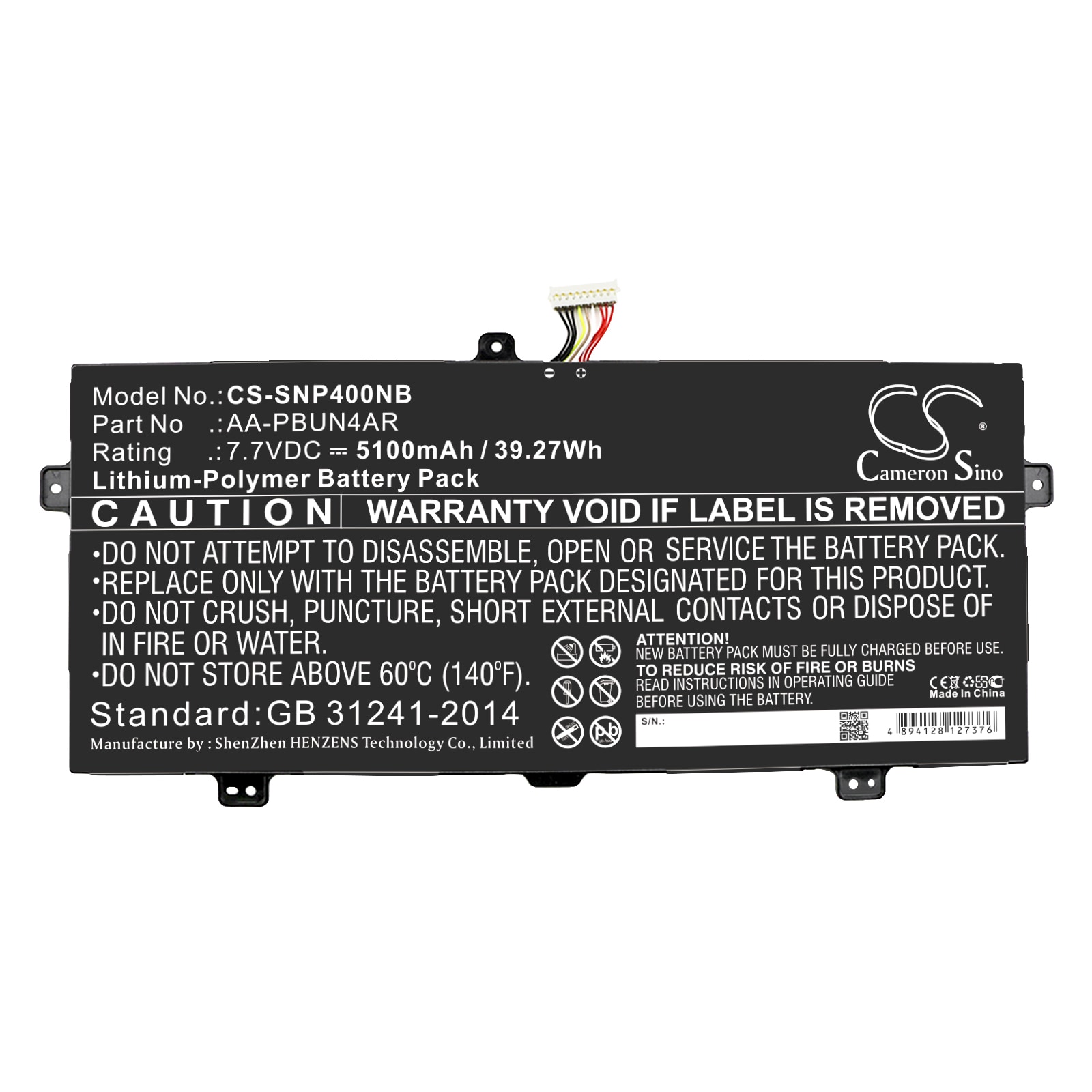 Batteri til bærbar PC for Samsung ATIV Book 9 Spin, 900X5L, 900X5L-K01 og andre.
