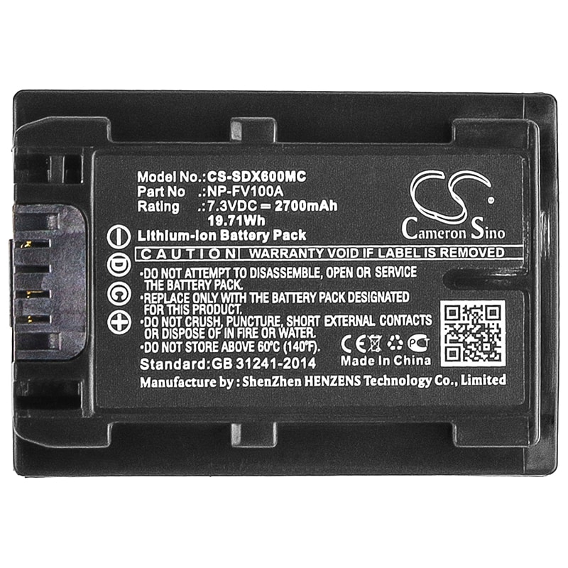 Batteri til kamera for Sony FDR-AX40, FDR-AX45, FDR-AX60 osv.