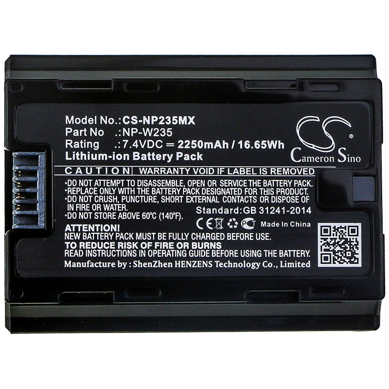 Batteri til Fujifilm NP-W235 – 2250 mAh Li-ion for X-T4, GFX100S og X-H2S