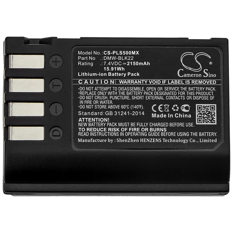 Batteri til kamera for Panasonic Lumix DC-S5, Lumix DC-S5K, Lumix GH5 og andre.
