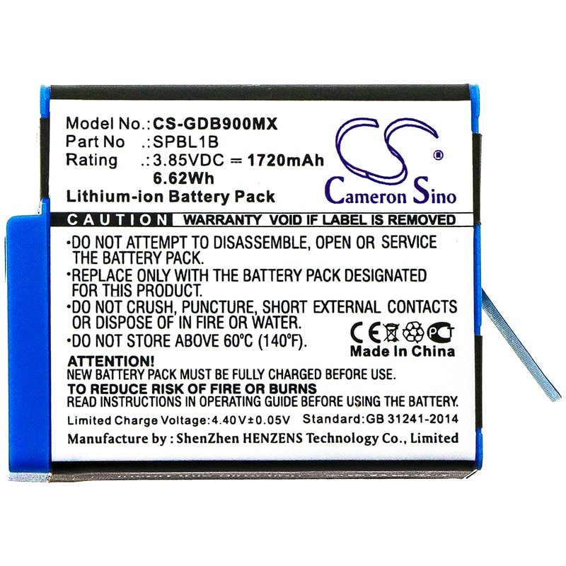 GoPro Hero Batteri 1720 mAh – Li-ion Erstatningsbatteri for Hero 9/10/11/12