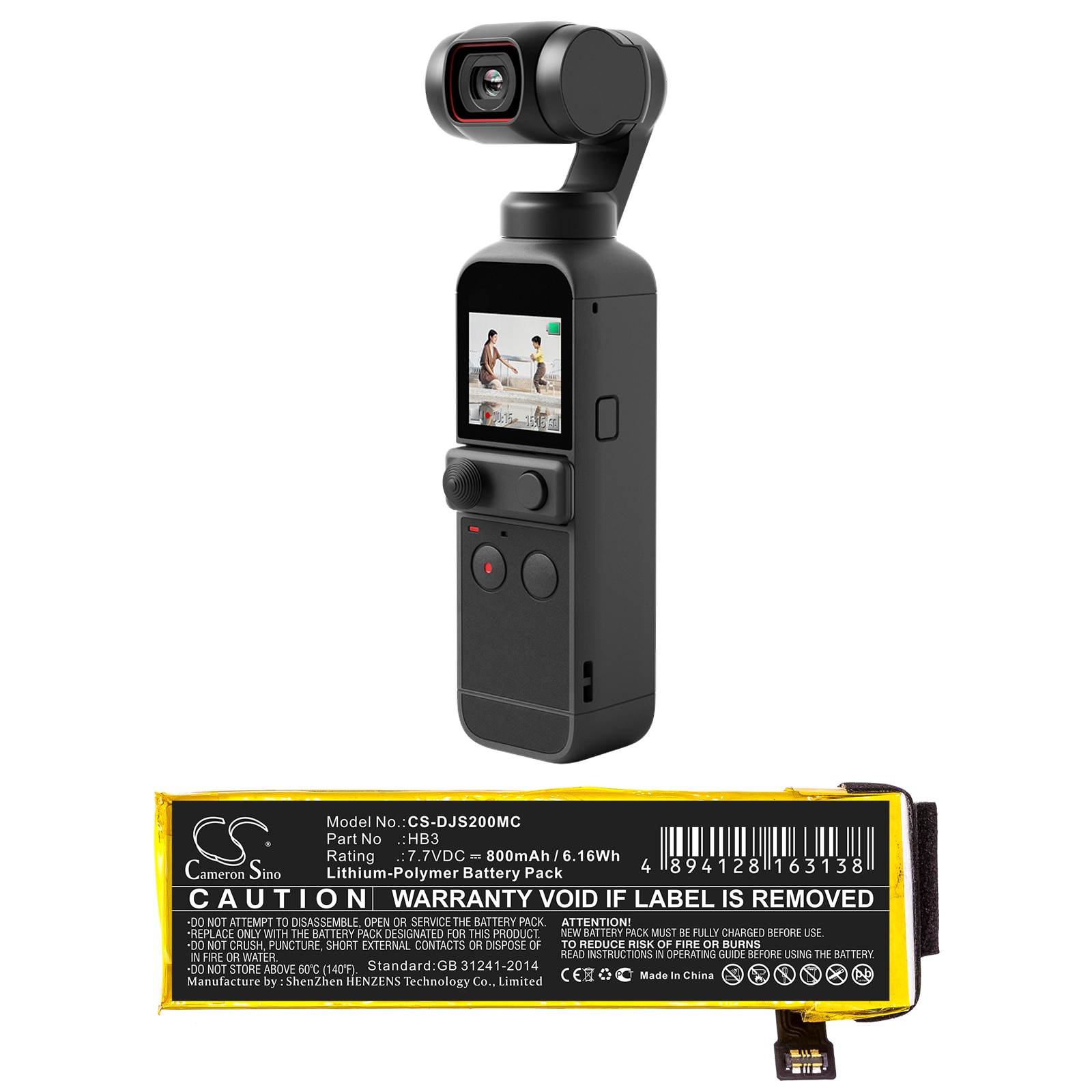 Batteri til kamera for DJI Osmo Pocket, Osmo Pocket II, Osmo Pocket 2