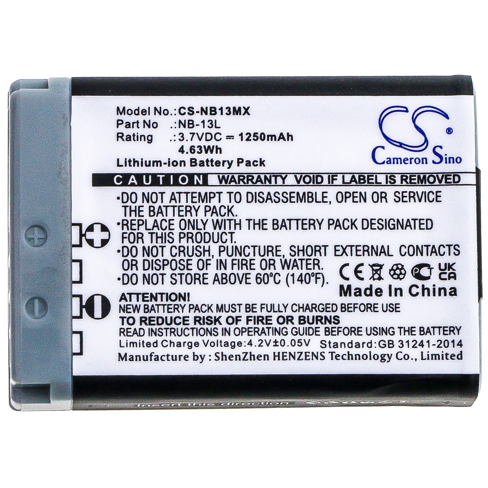 Canon NB-13L Kamera Batteri 1250 mAh – Passer G7X, G9X, SX-serien