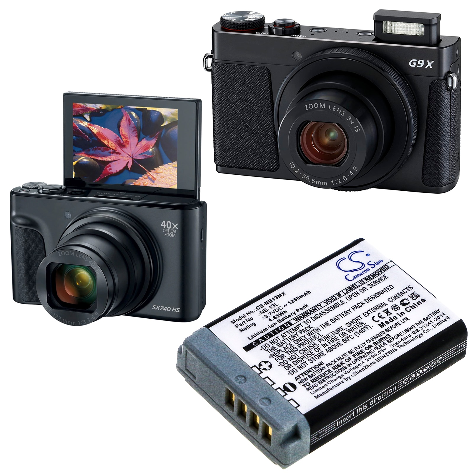 Canon NB-13L Kamera Batteri 1250 mAh – Passer G7X, G9X, SX-serien