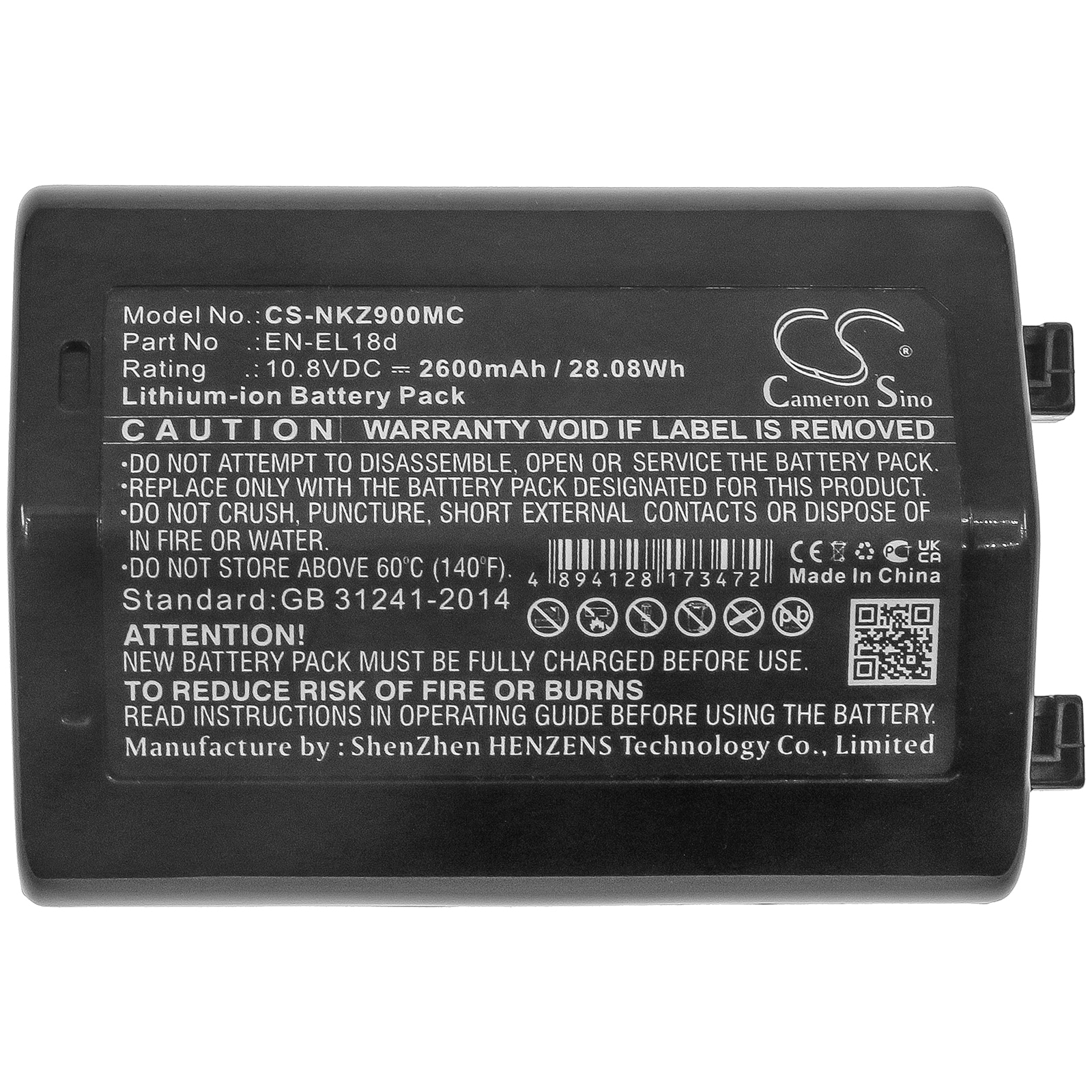 Batteri til kamera for NIKON D6, Z9
