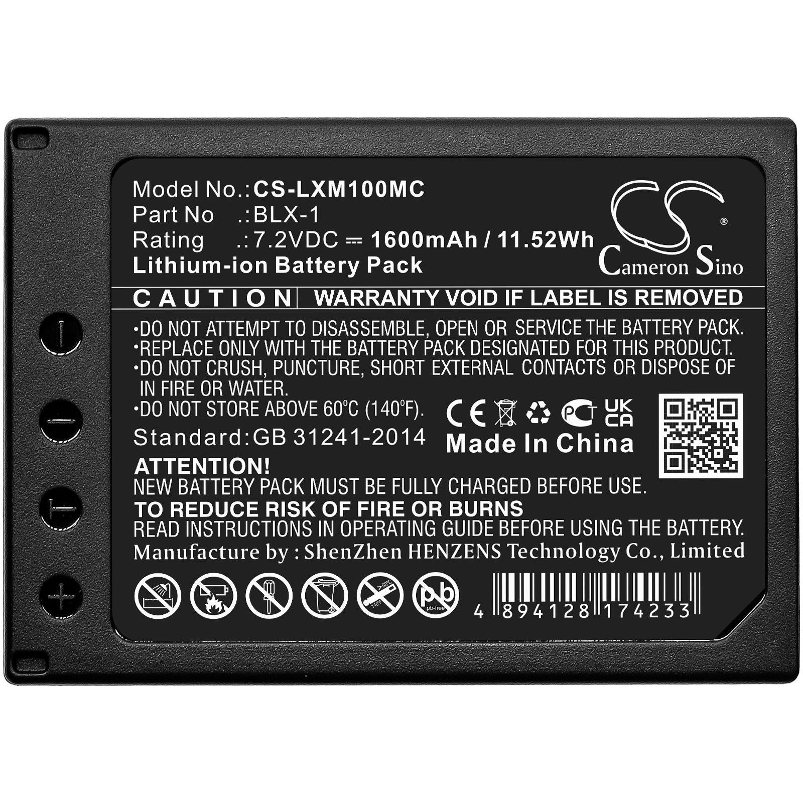 Batteri til Olympus OM-1 – 1600 mAh Kompatibelt Erstatningsbatteri i Originalkvalitet