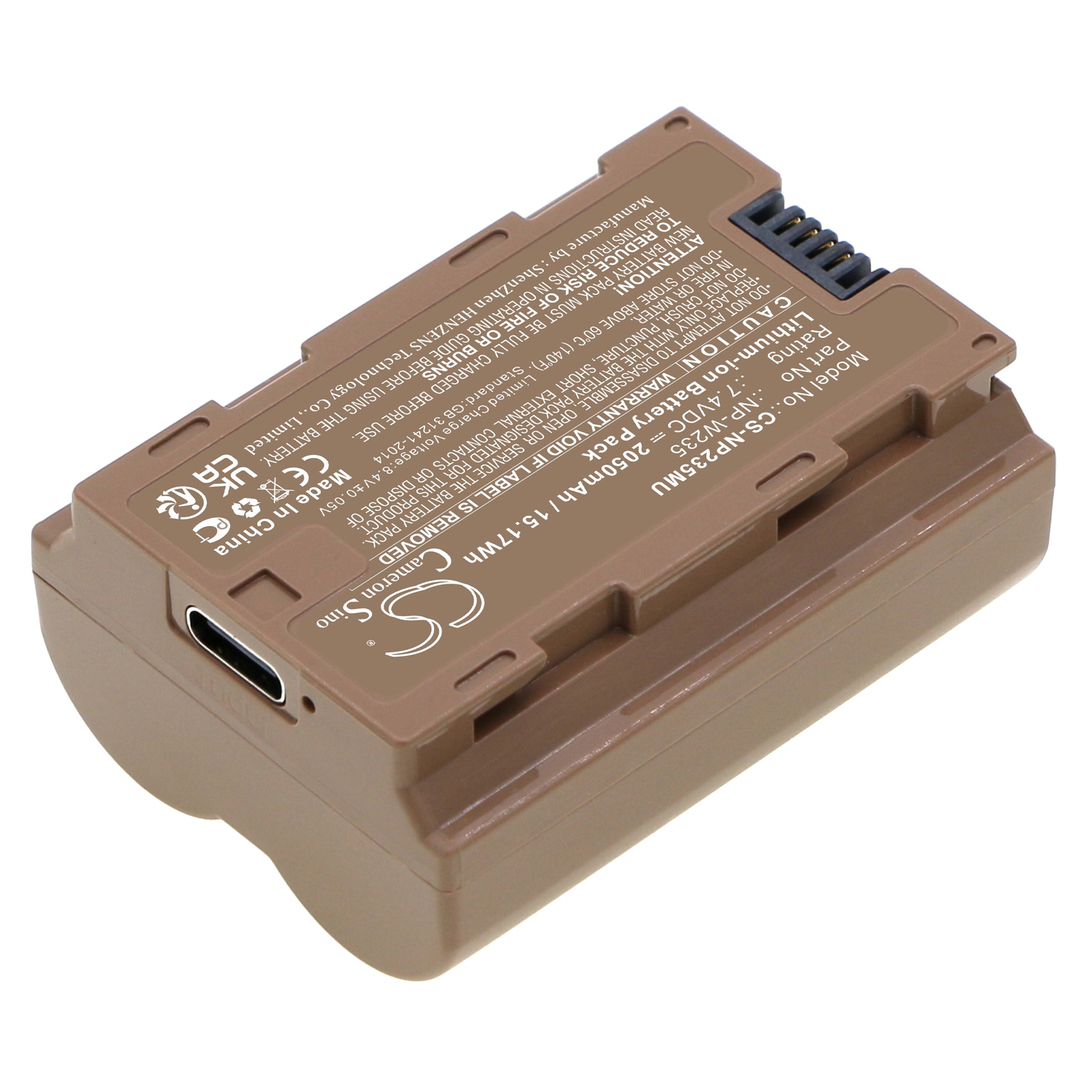 Batteri til kamera for Fujifilm X-T4, GFX100S, GFX50S II og andre