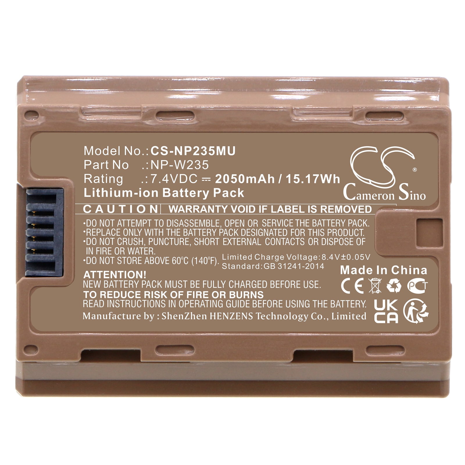 Batteri til kamera for Fujifilm X-T4, GFX100S, GFX50S II og andre
