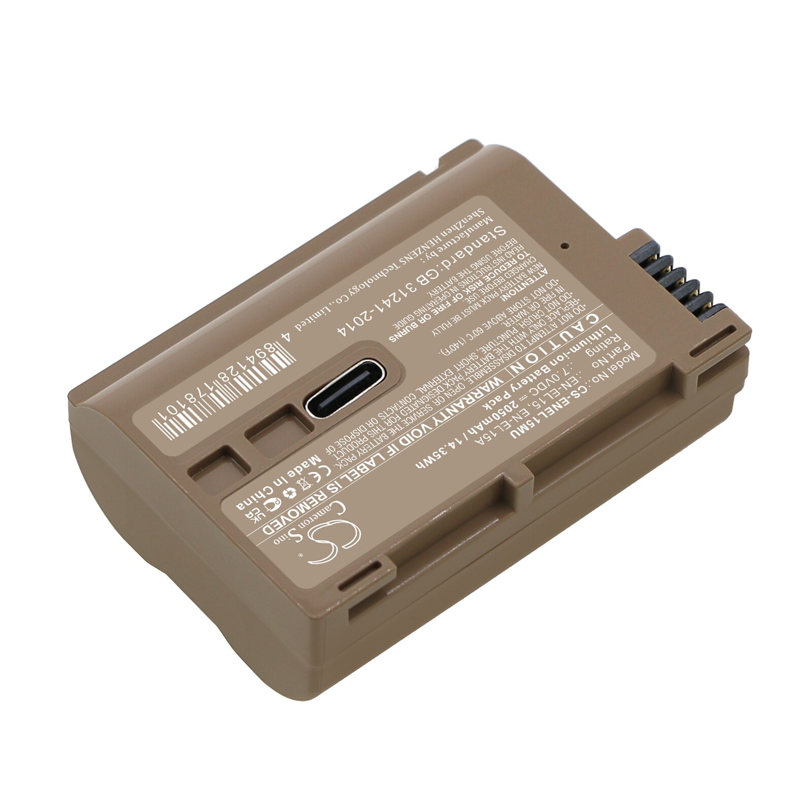 Batteri til kamera for Nikon Coolpix D7000, D800, Digital SLR D800 osv.