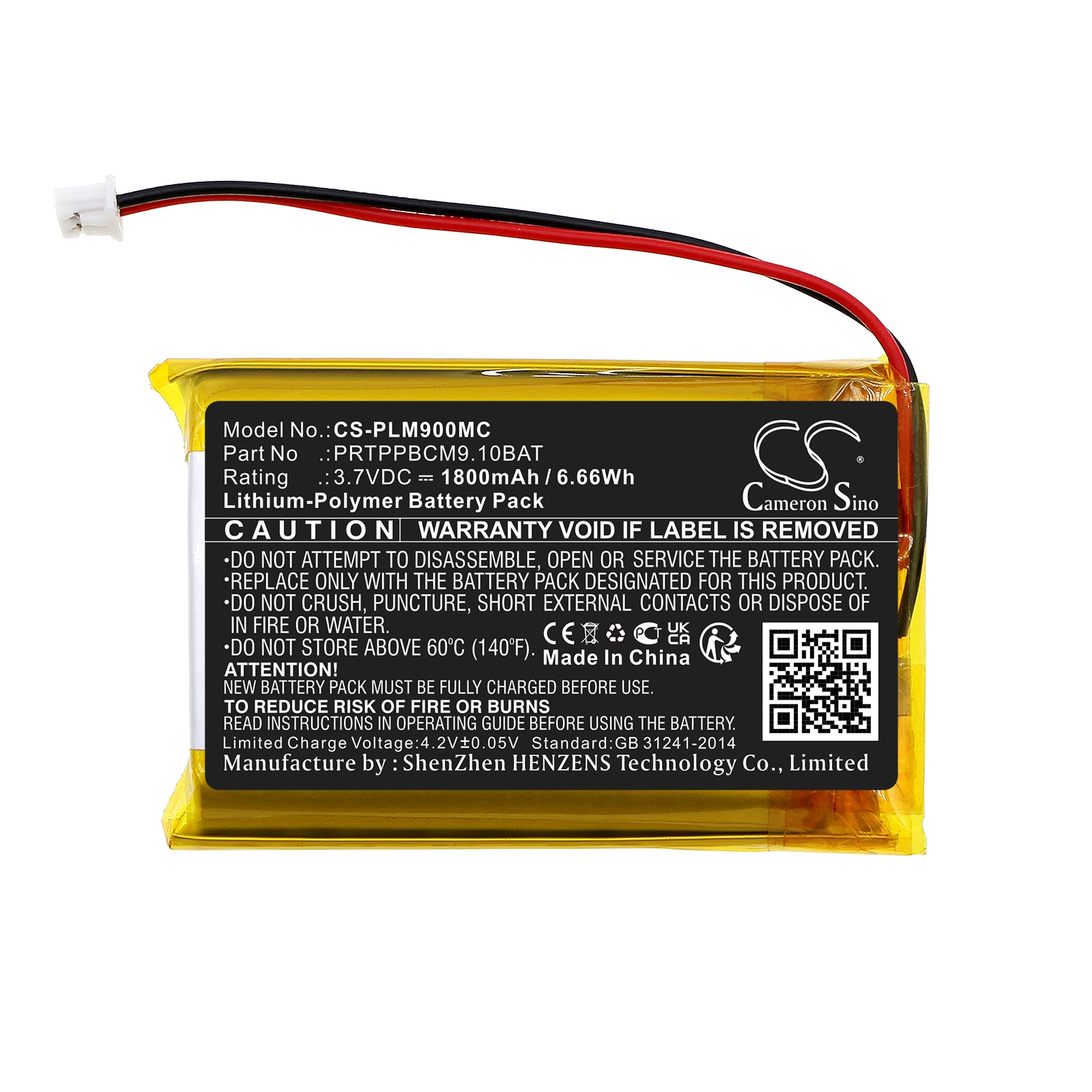Batteri til kamera for Pyle PPBCM9, PPBCM10