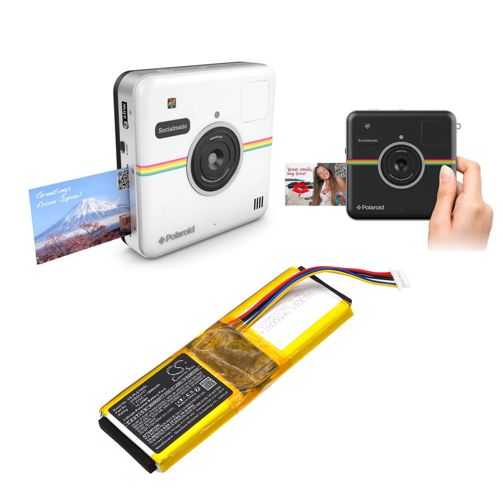 Batteri til kamera for Polaroid SocialMatic Instagram